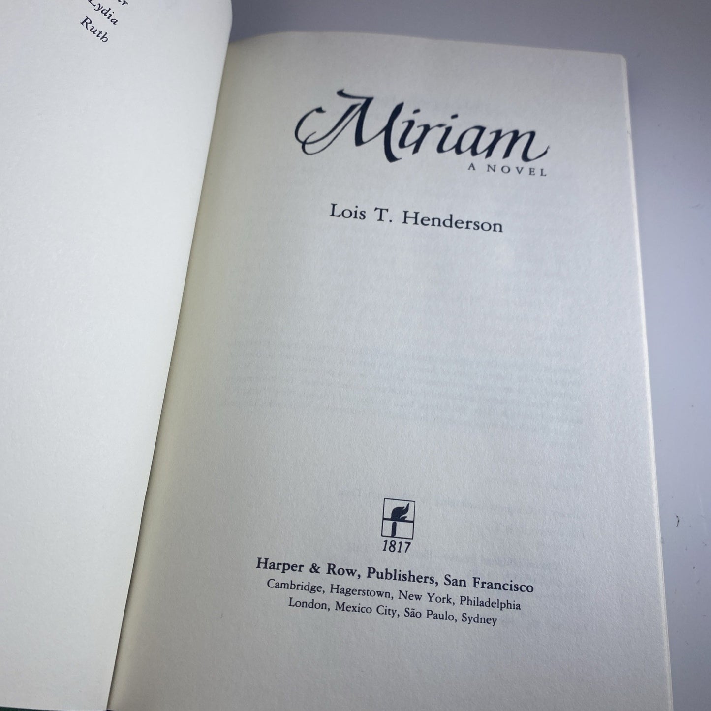 MIRIAM, A Novel, Lois T. Henderson, 1983, Guideposts, Religious Fiction Vintage