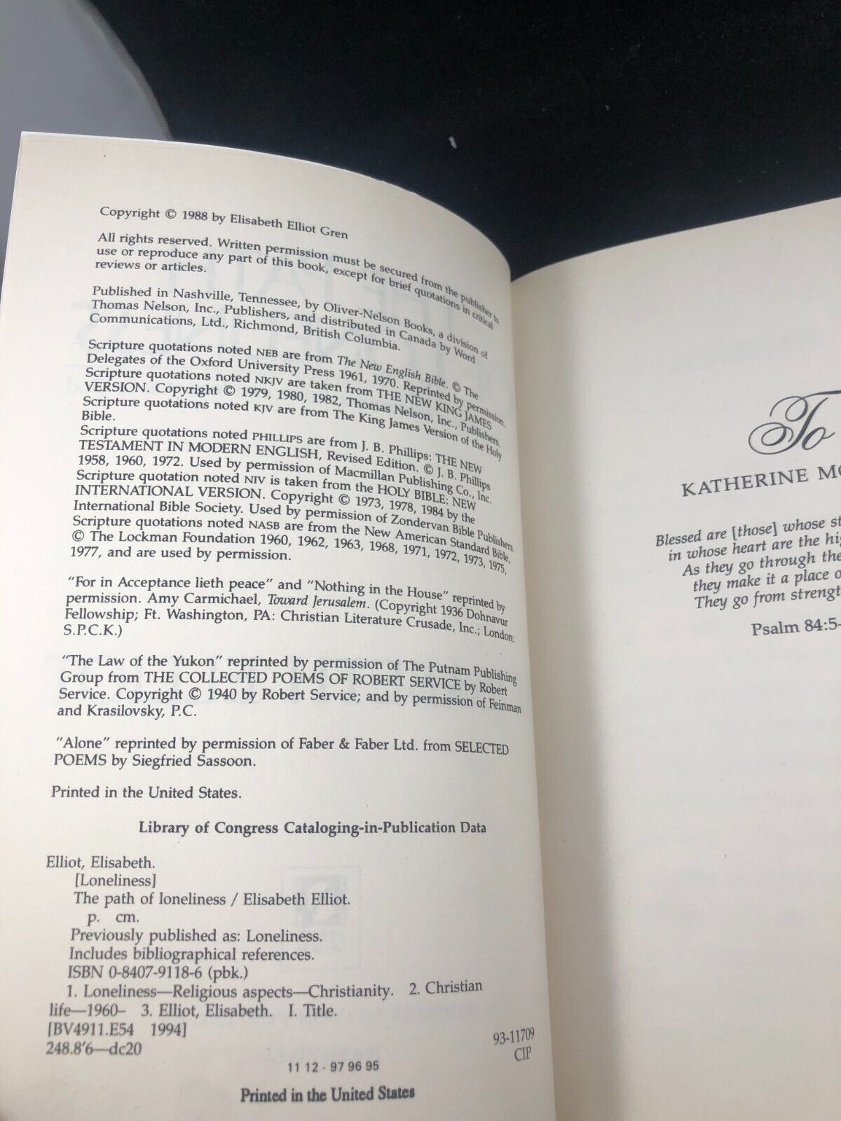 Christian Self Help book Path of Loneliness Paperback Elisabeth Elliot