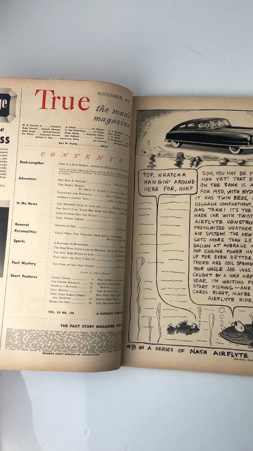 True The Man's Magazine November 1949 Illustrated Vintage Issue