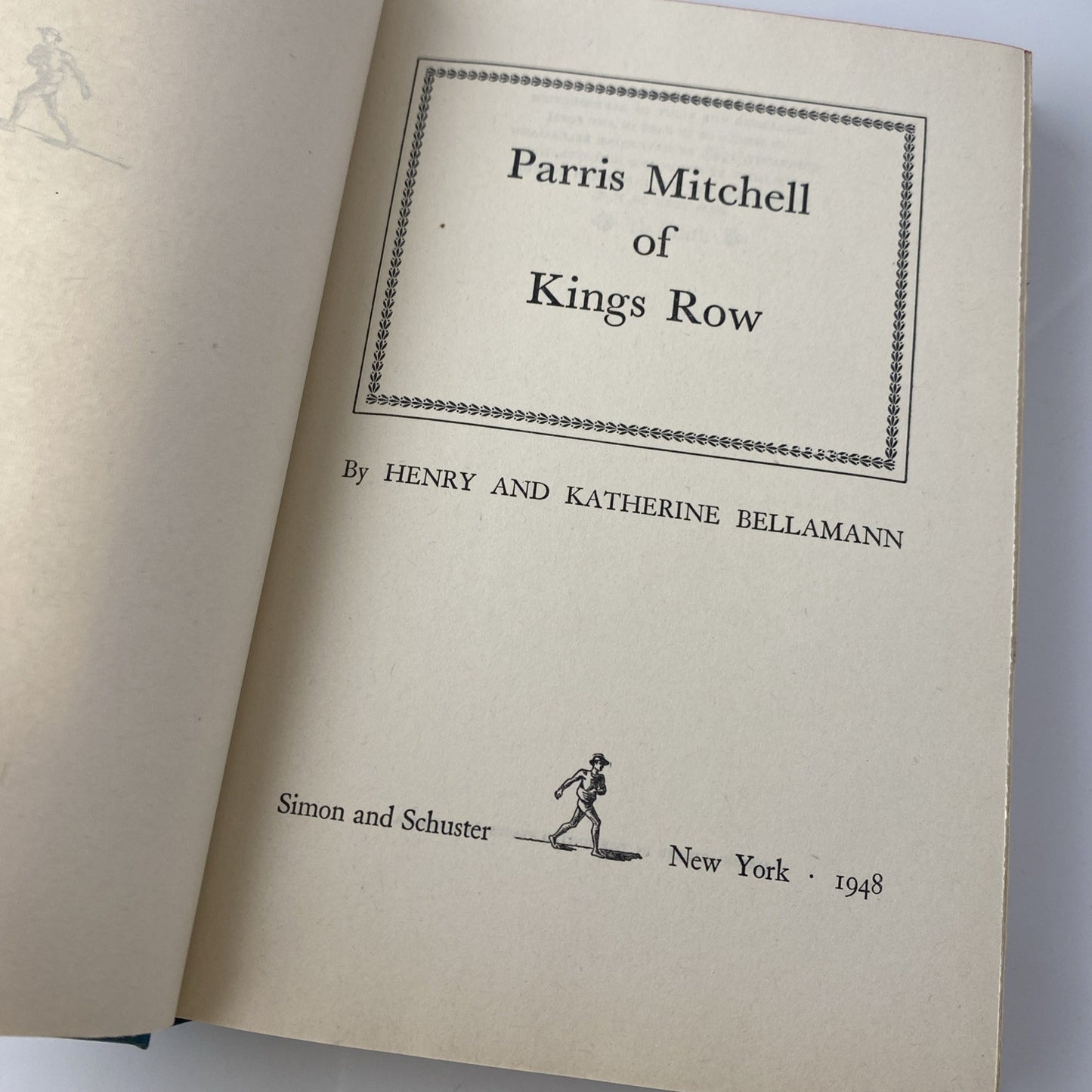 Parris Mitchell of Kings Row by HC/DJ/1st Ed. Book Club Ed. 1948 H&K Bellamann