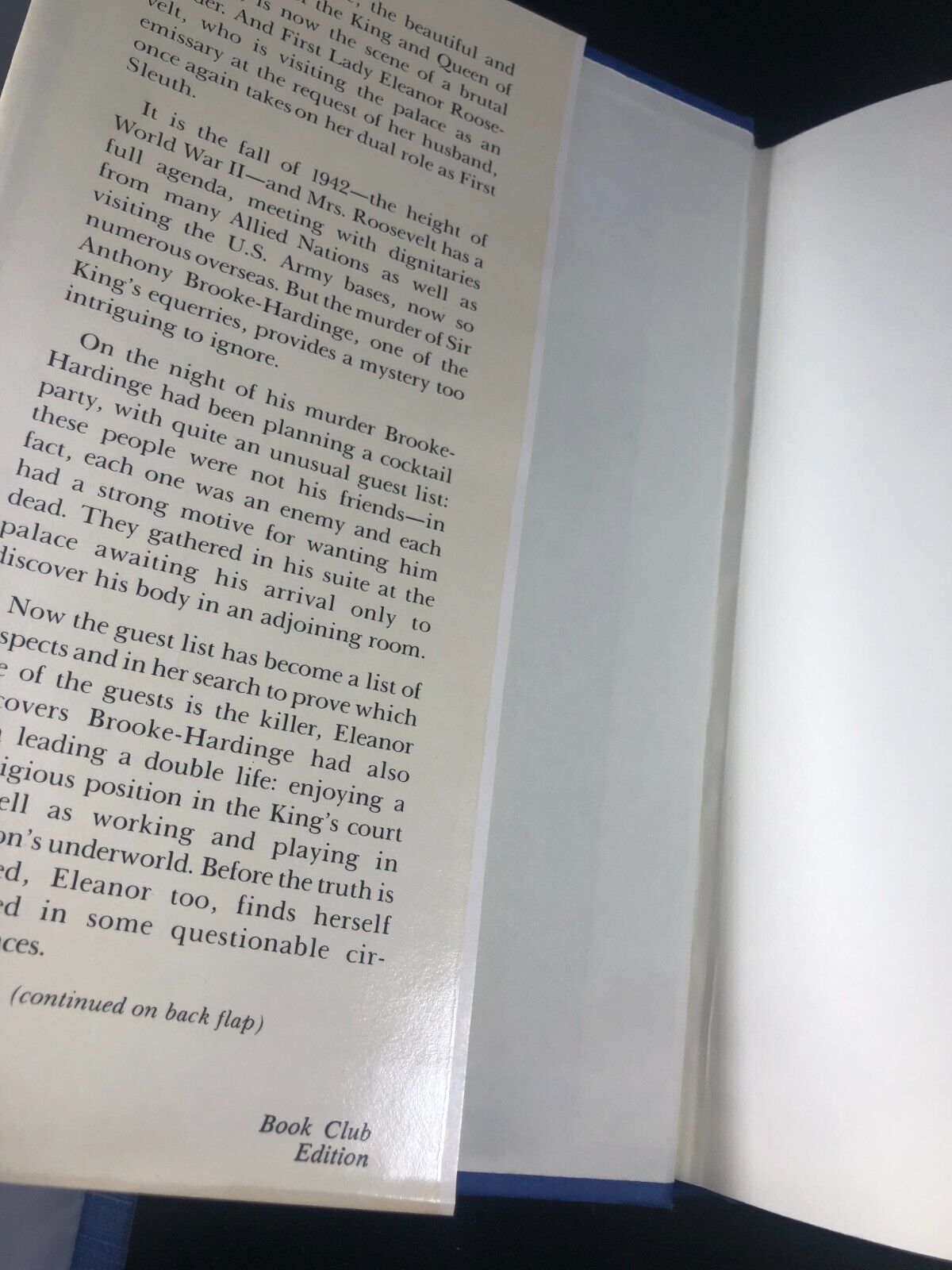 Murder at the Palace (BCE) by Roosevelt, Elliott HC DJ GOOD
