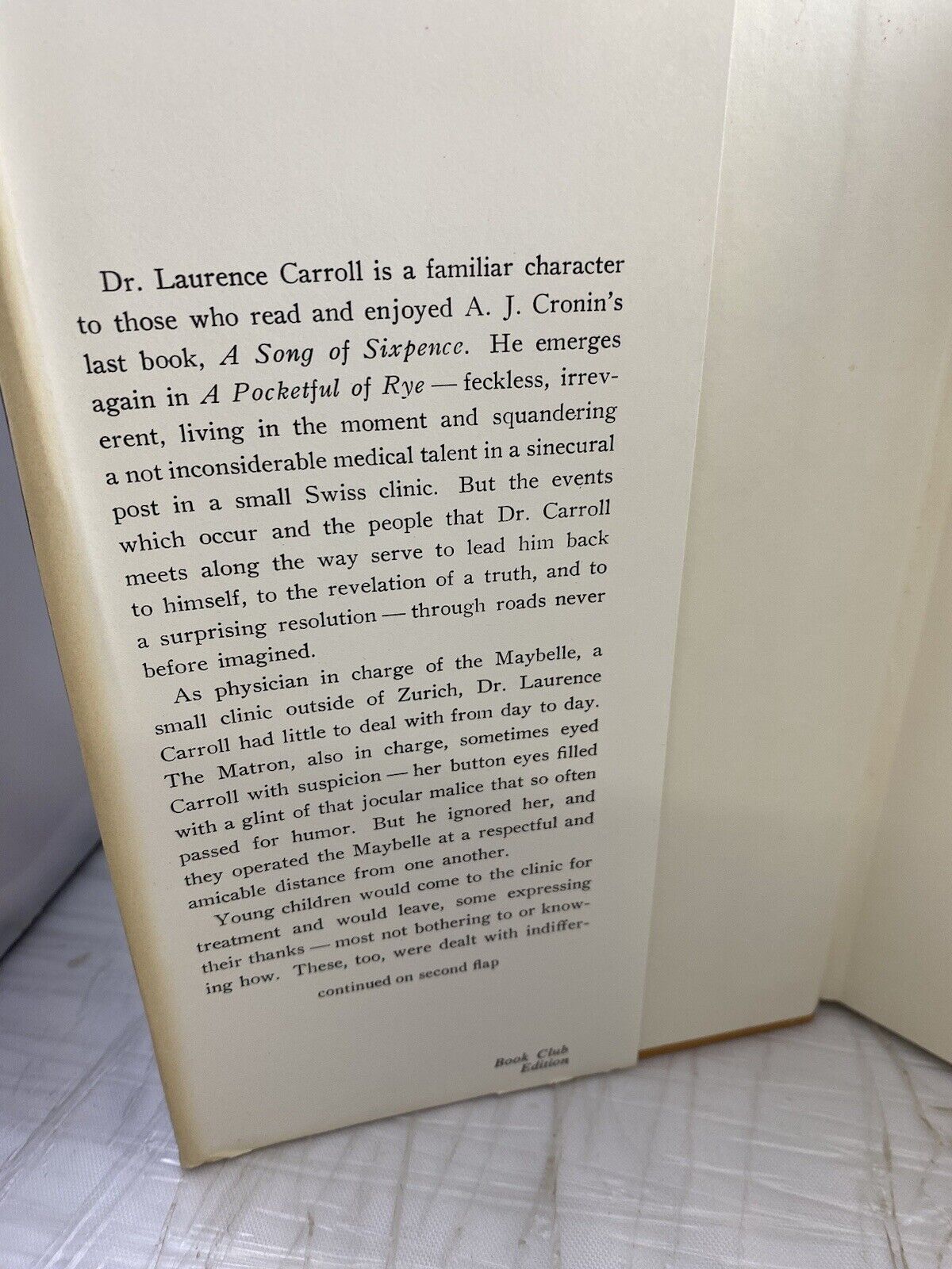 A Pocketful Of Rye A Novel By A j Cronin 1969 Vintage 60s Book Club Literature
