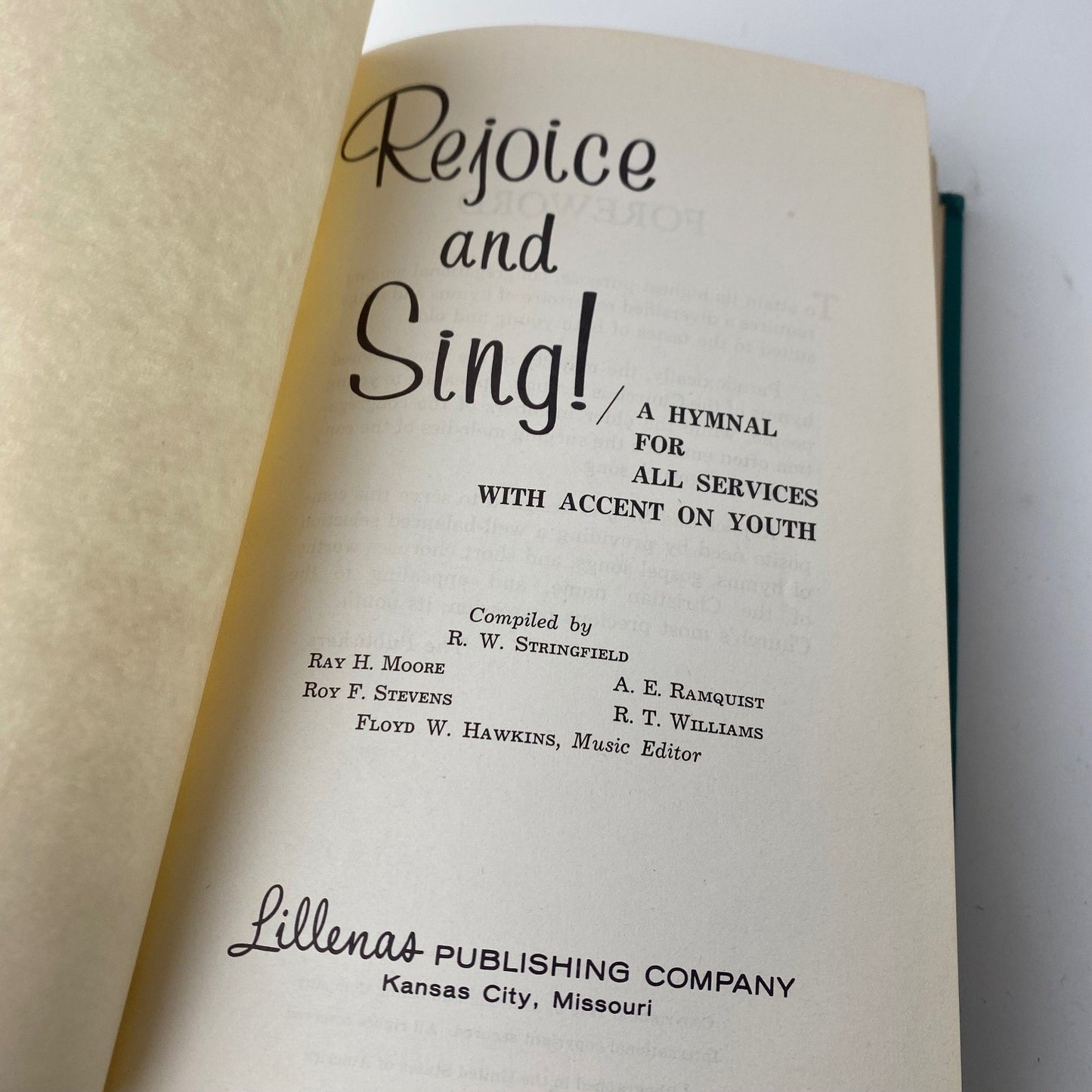 Vintage christian book Rejoice and Sing! Hymnal R.W. Stringfield 1958 Lillen