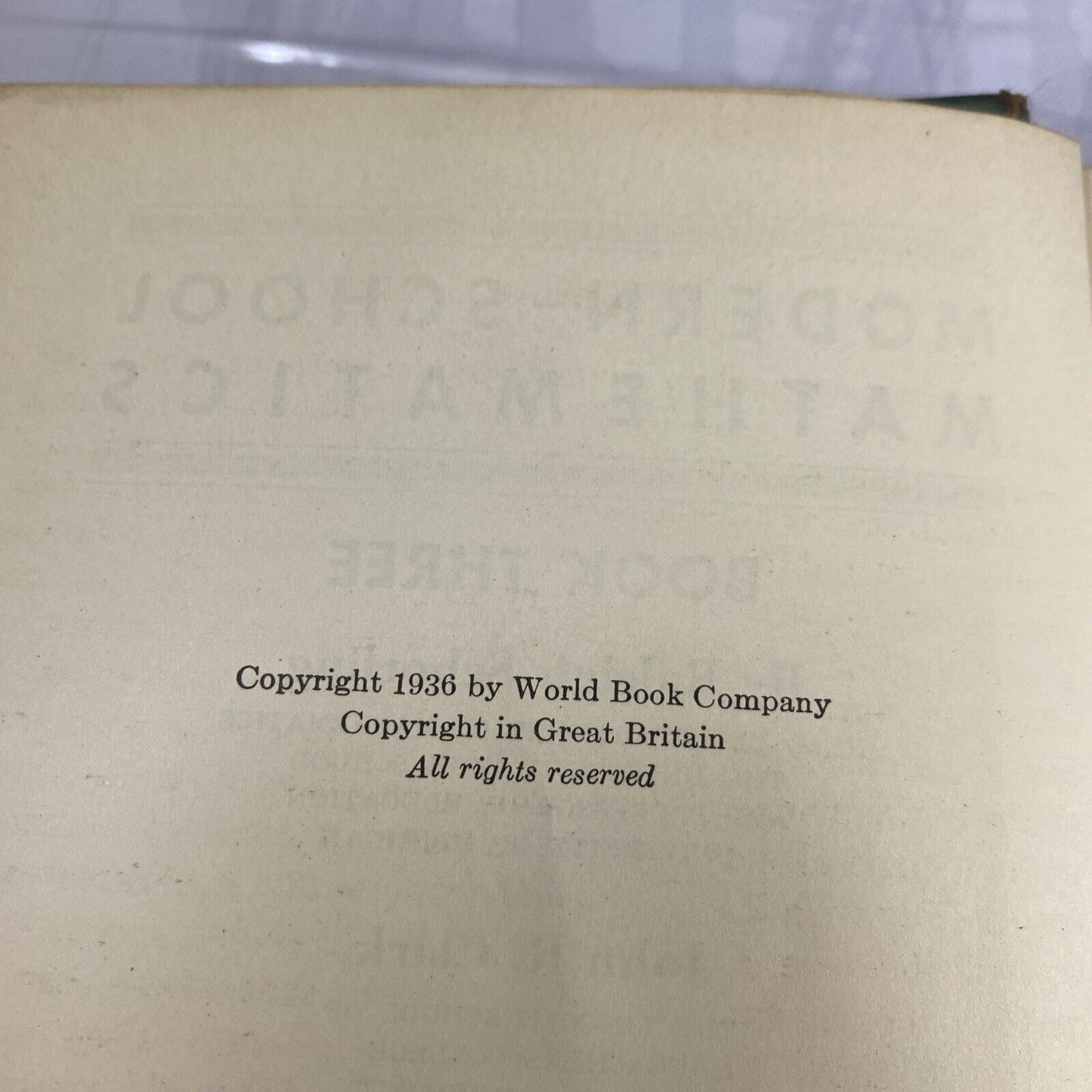 1938 Modern School Mathematics Three 1930s Vintage Rare Kansas School Textbook