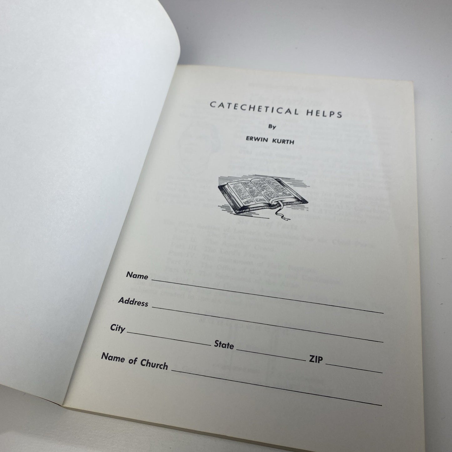 Catechetical Helps Erwin Kurth 1970 Softcover St Louis Printed Religious Study