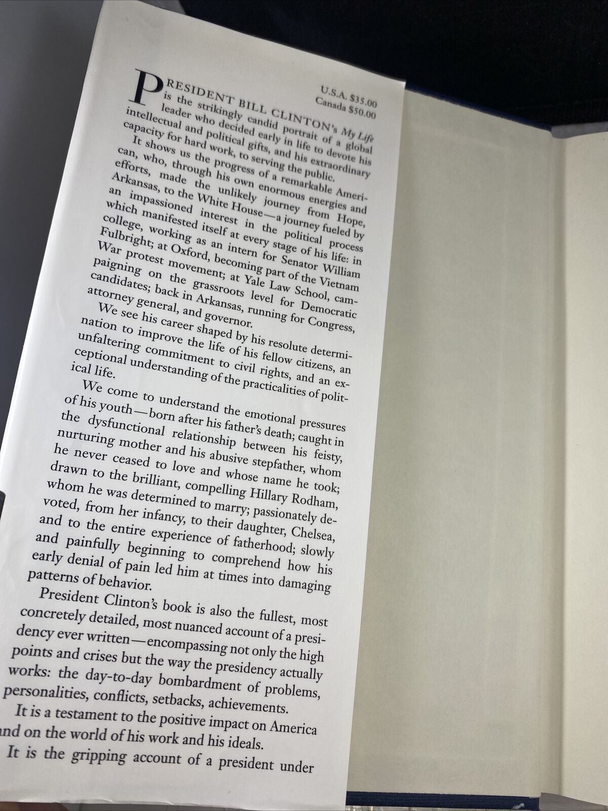 My Life by Bill Clinton - Hardcover First Edition- Very Good Autobiography