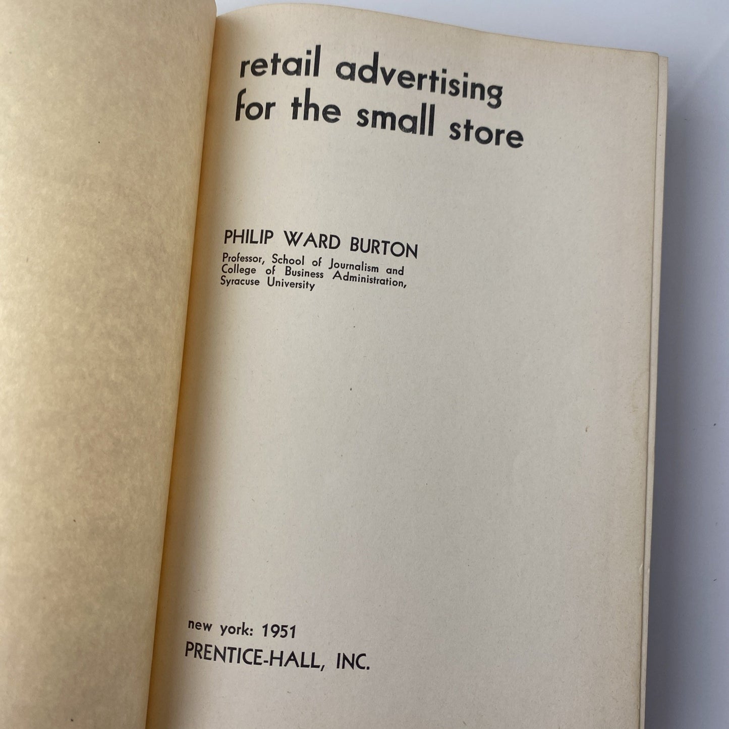 Vintage 50s Business Textbook. Retail Advertising for the Small Store. 1st Print