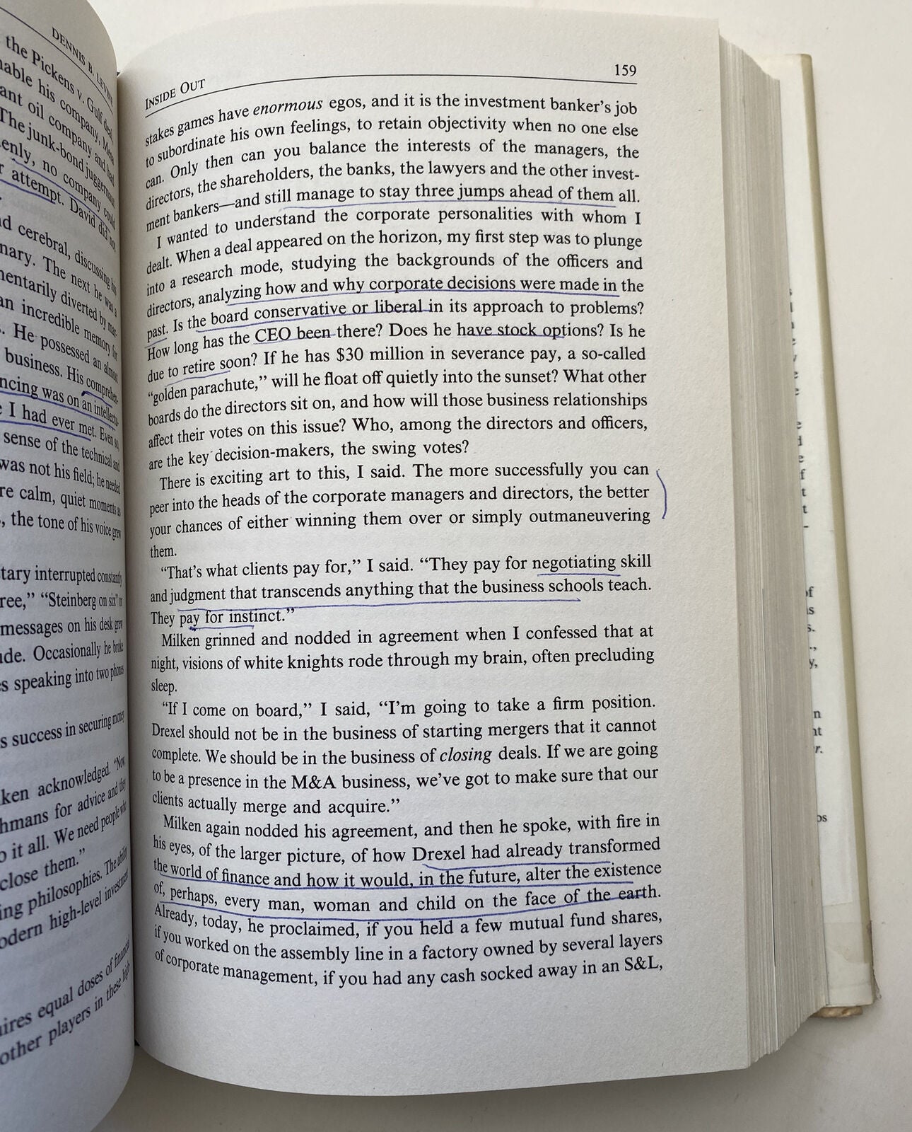 Inside Out: An Insider’s Account of Wall Street by Dennis B. Levine HCDJ