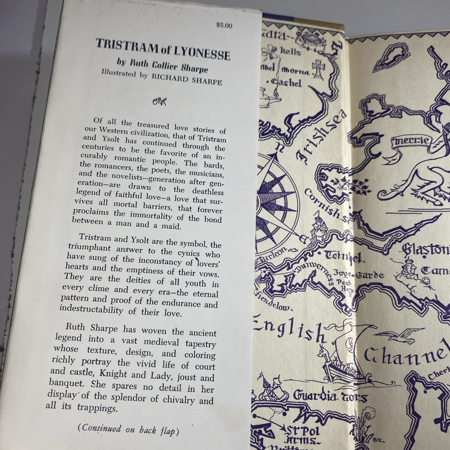 Rare Historical Fiction Tristram of Lyonesse Ruth Collier Sharpe, 1949 Hardcover