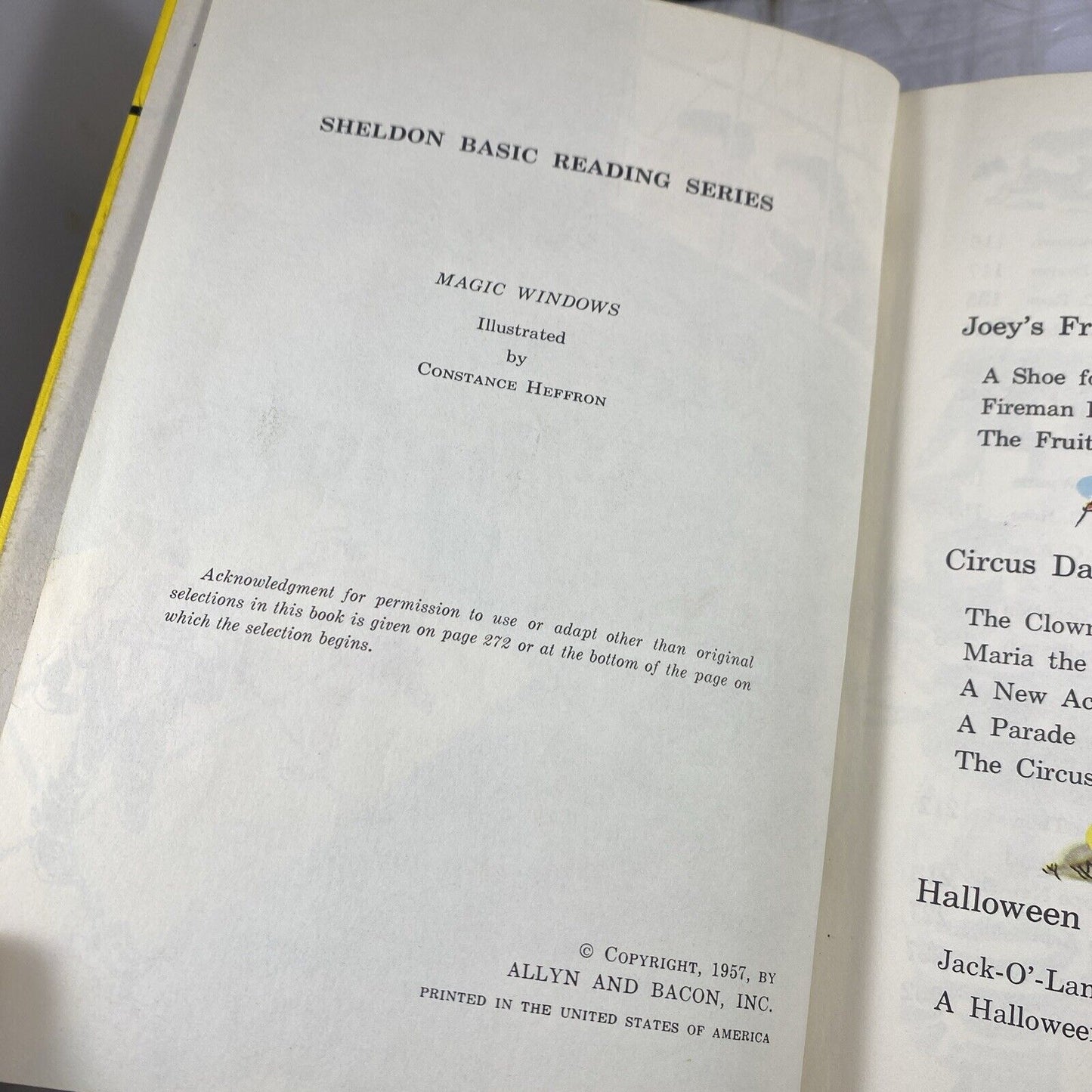 Magic Windows Sheldon Basic Reading Allyn & Bacon 1957 HC Vintage 50s Worn Old