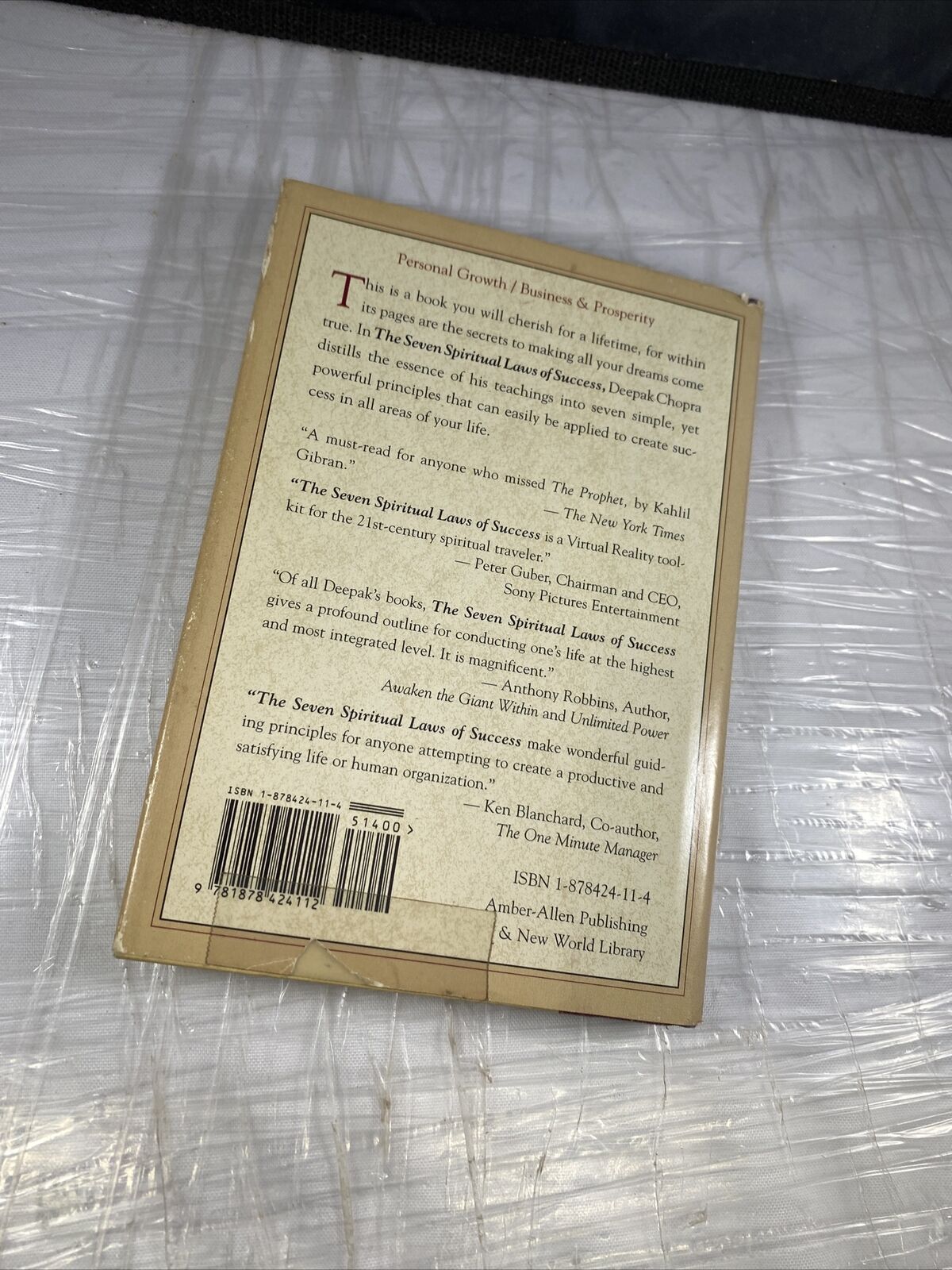 The Seven Spiritual Laws of Success by Deepak Chopra (1994, TPB)