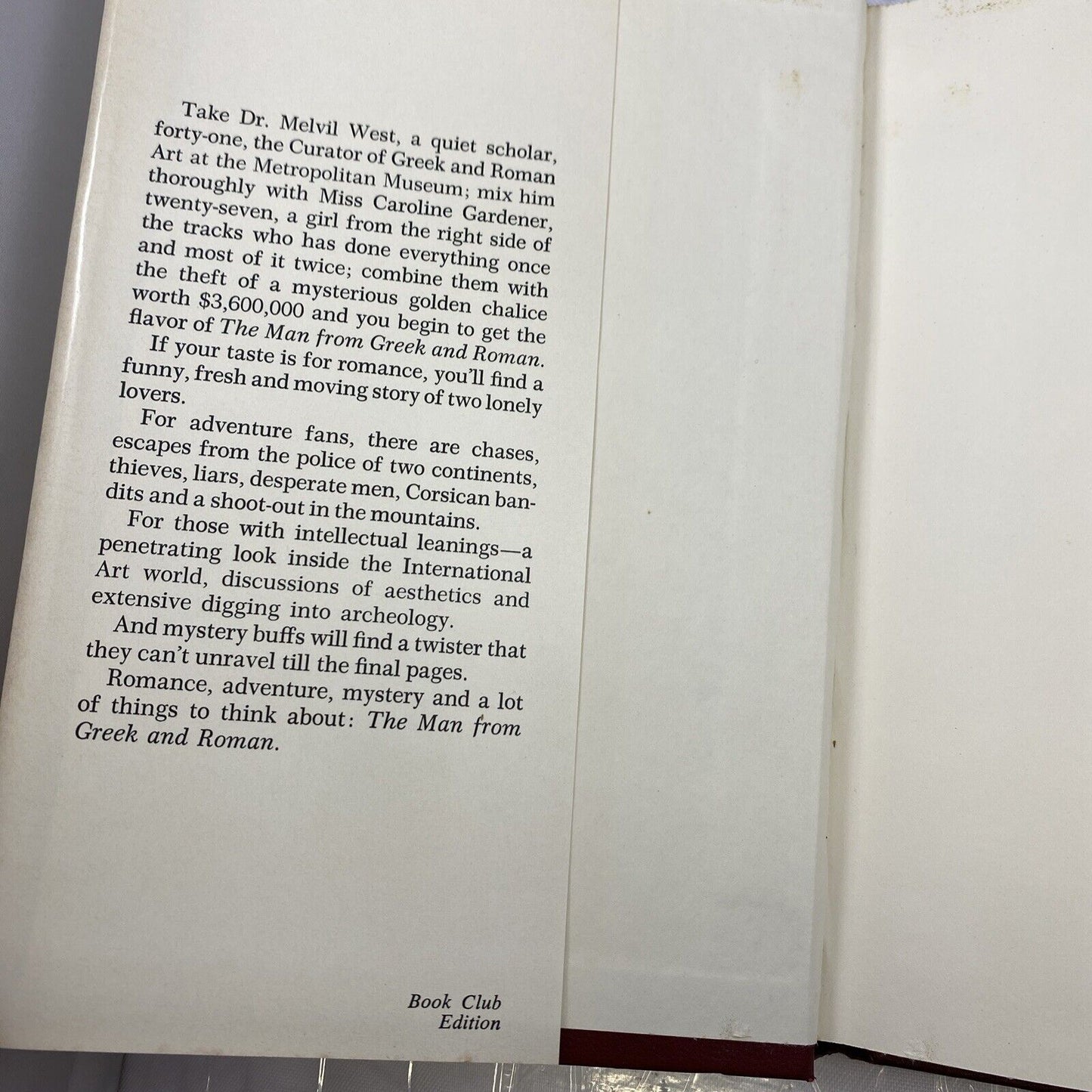 Man from Greek and Roman : BCE A Novel Hardcover James Goldman VTG