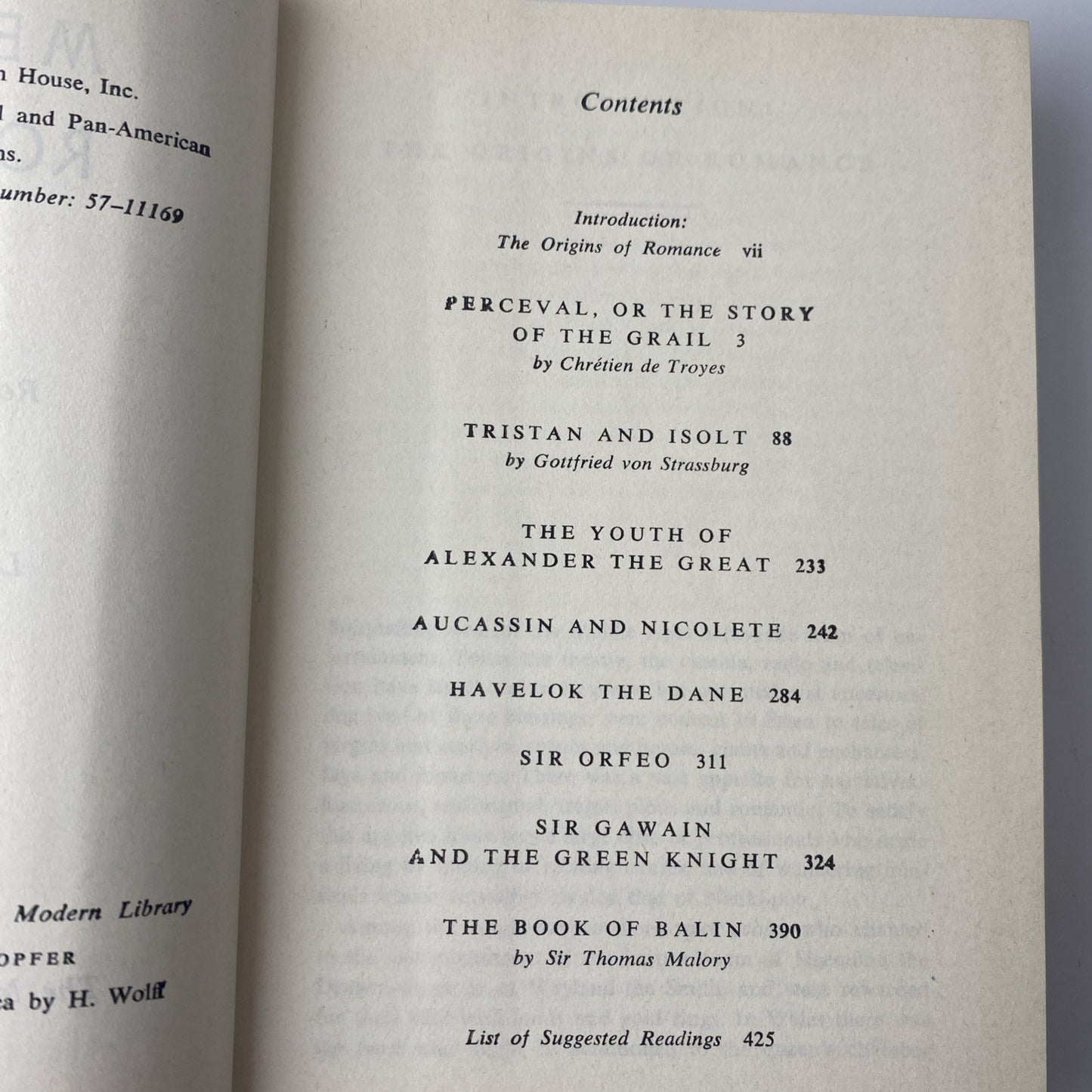MEDIEVAL ROMANCES Edited by Loomis and Loomis The Modern Library 1957 HC/DJ