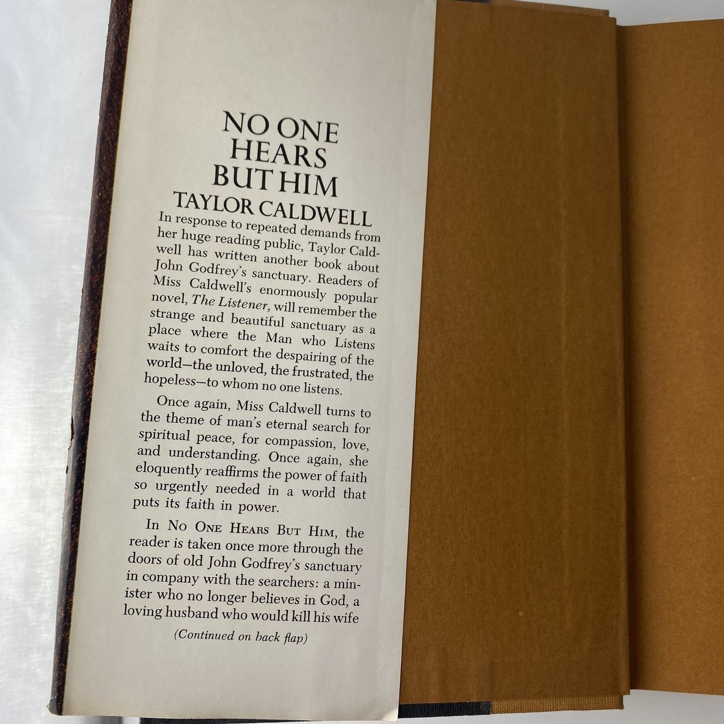 No One Hears But Him Taylor Caldwell 1966 First Edition Doubleday