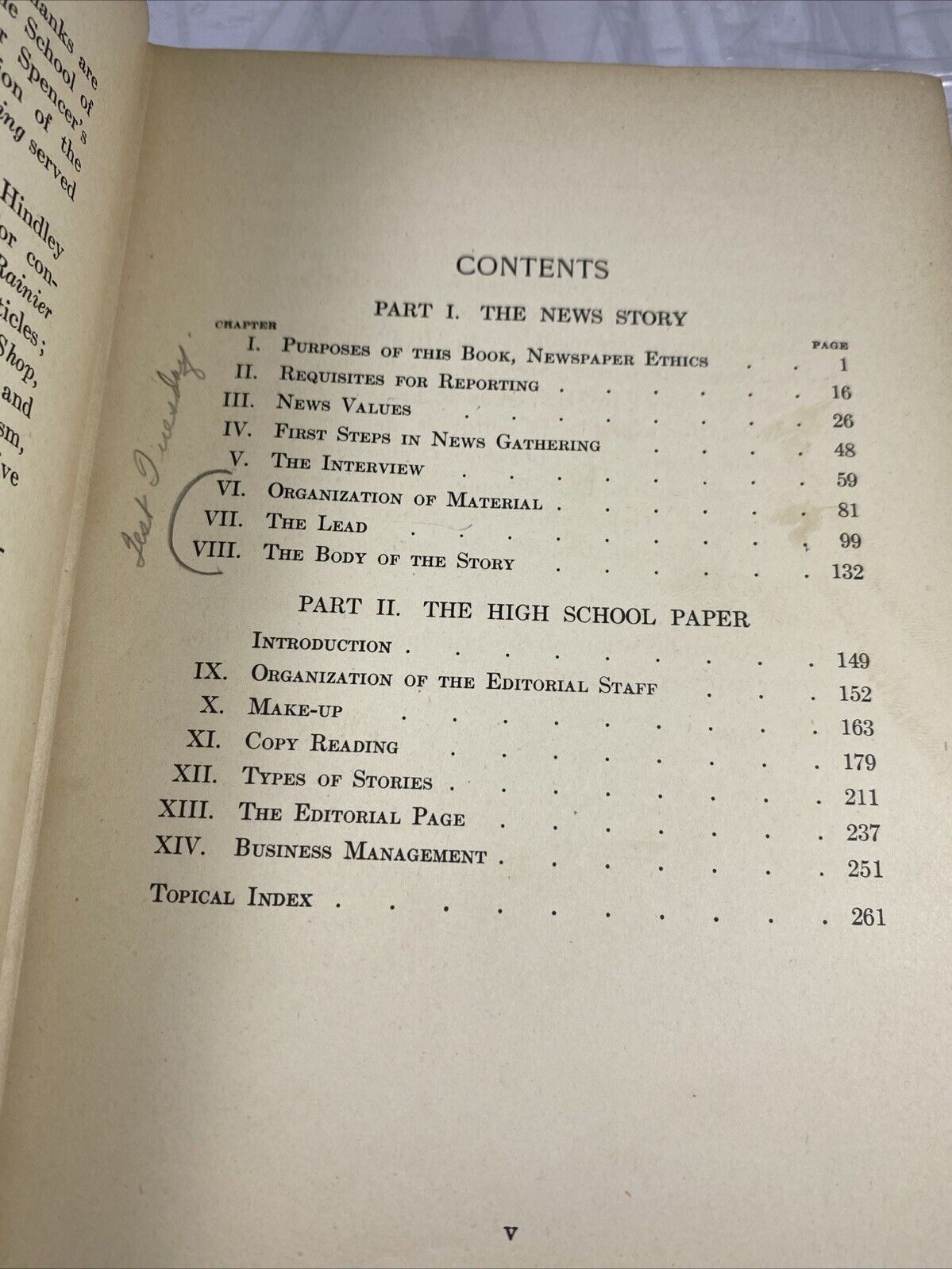 News Writing For High Schools by Leo Borah 1925 Hardcover Antique Text Book