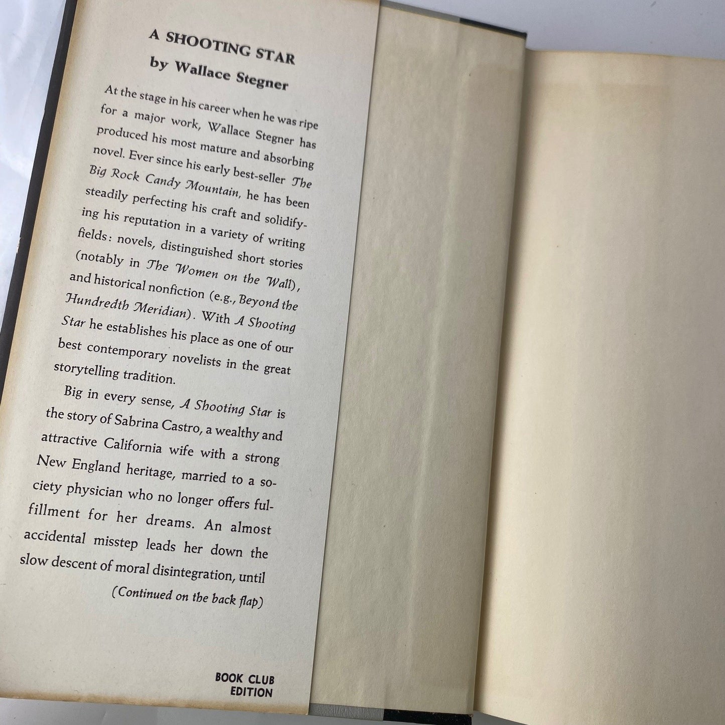 A Shooting Star Wallace Stegner 1961 First Edition Novel Viking