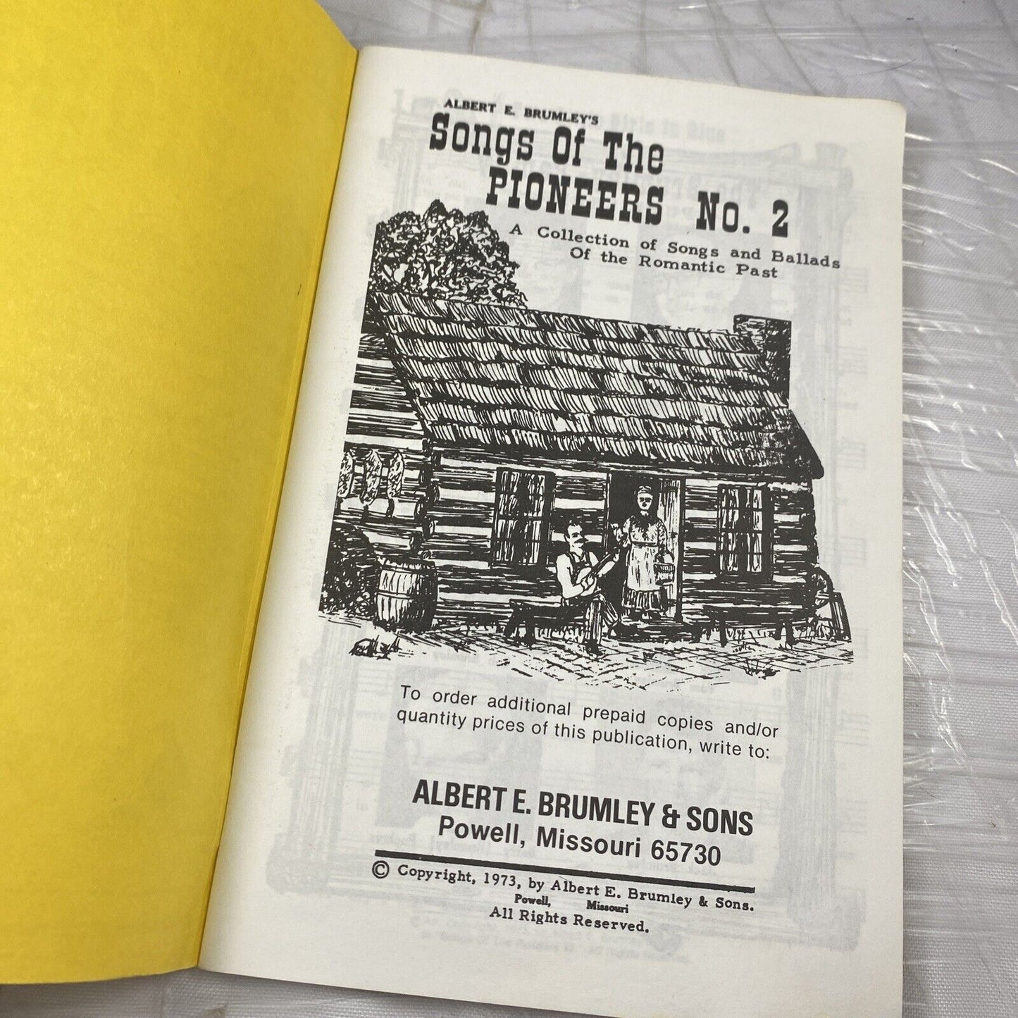 2 Booklets - Albert E. Brumley's Songs of Pioneers, Campfire Songs Midwestern
