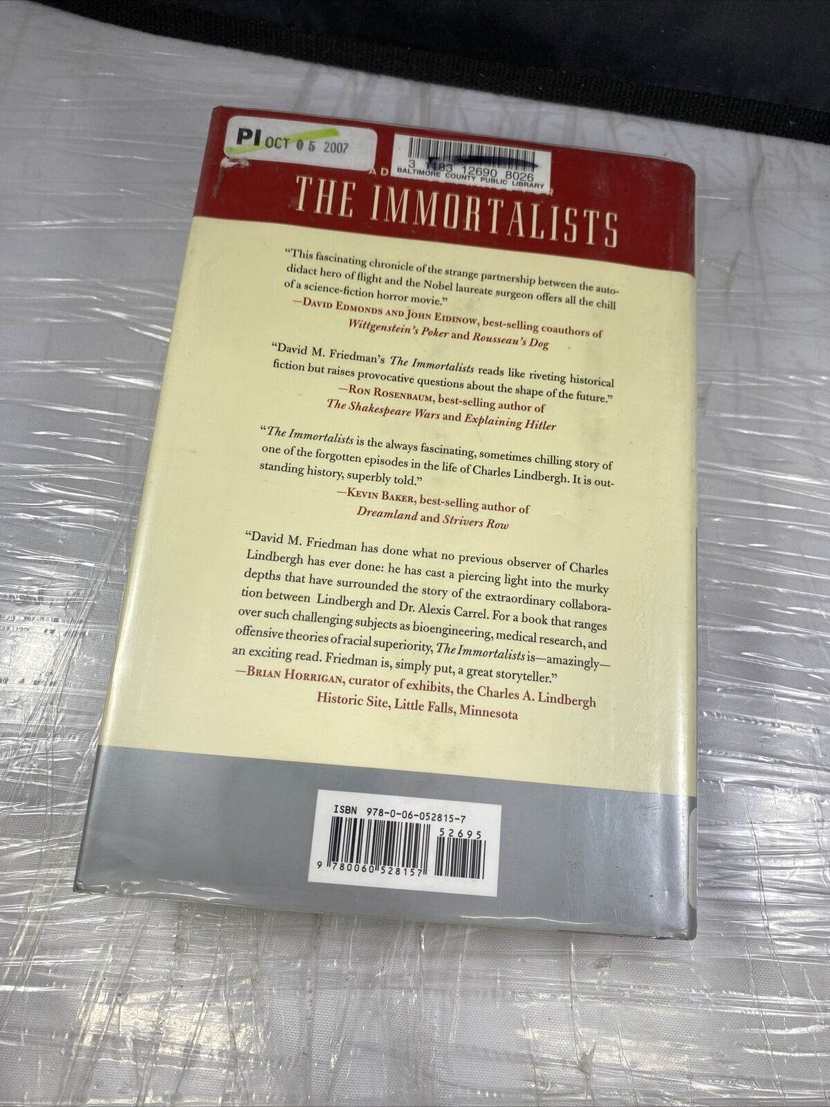 The Immortalists: Charles Lindbergh, Dr. Alexis Carrel, Eternal Life First Ed