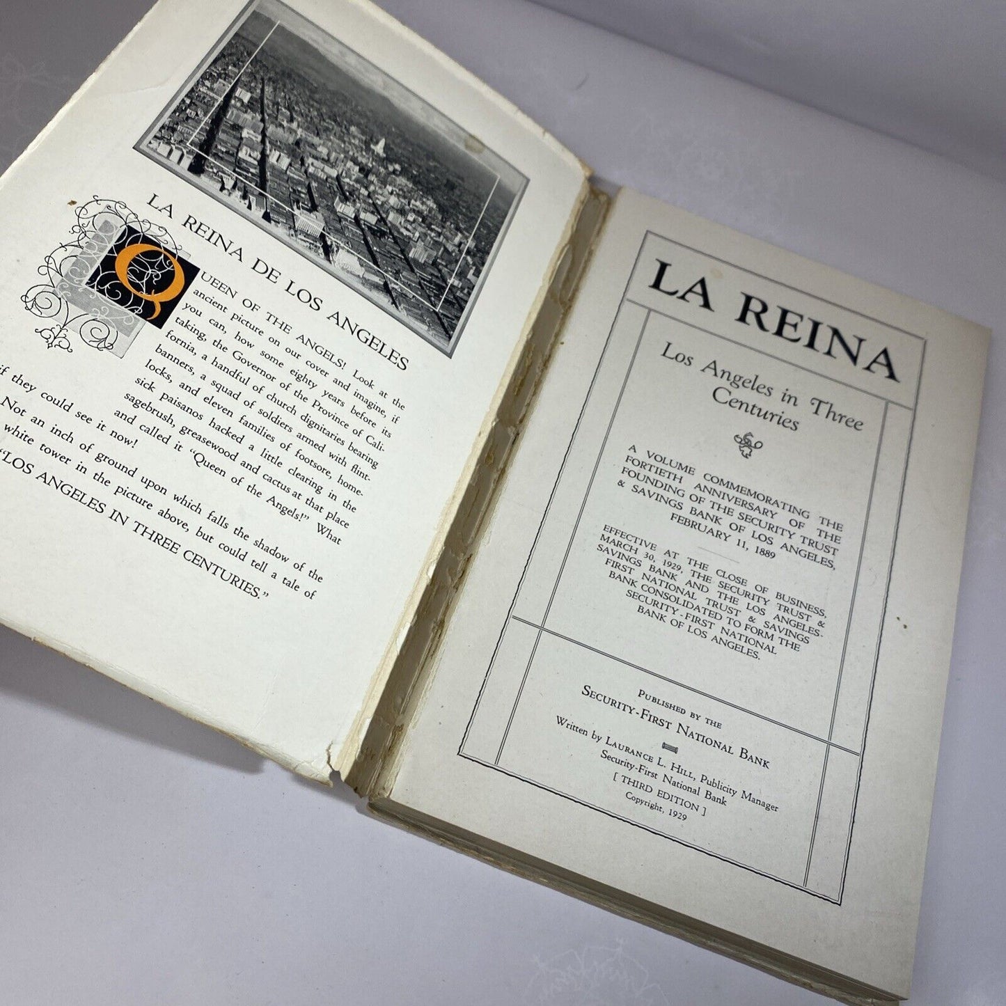 La Reina Los Angeles California Historical Photos History Book, 1932 Paperback