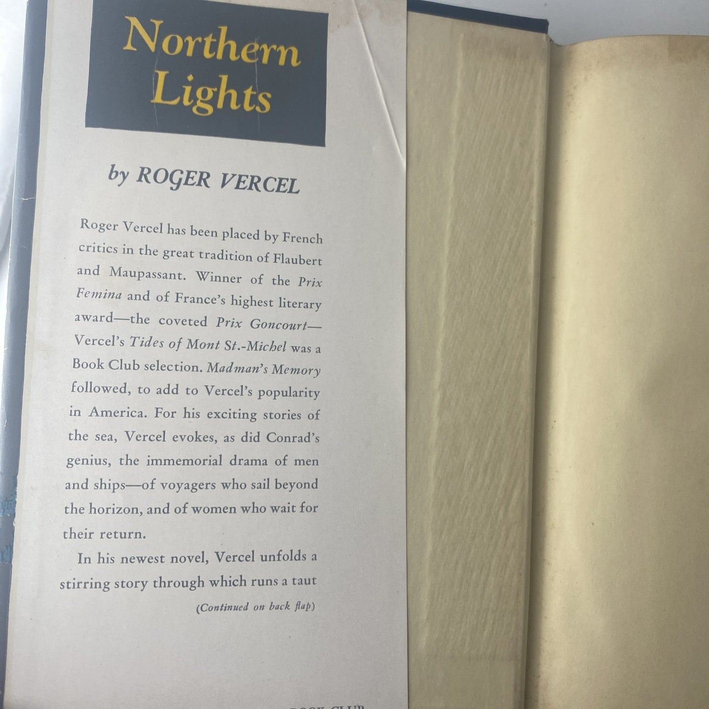 Vintage Fiction Northern Lights Roger Vercel Hardcover Book Club Edition 1948