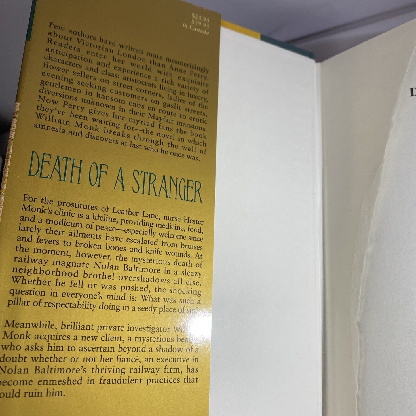 Death of a Stranger - Hardcover By Perry, Anne - Very Good 1st Print