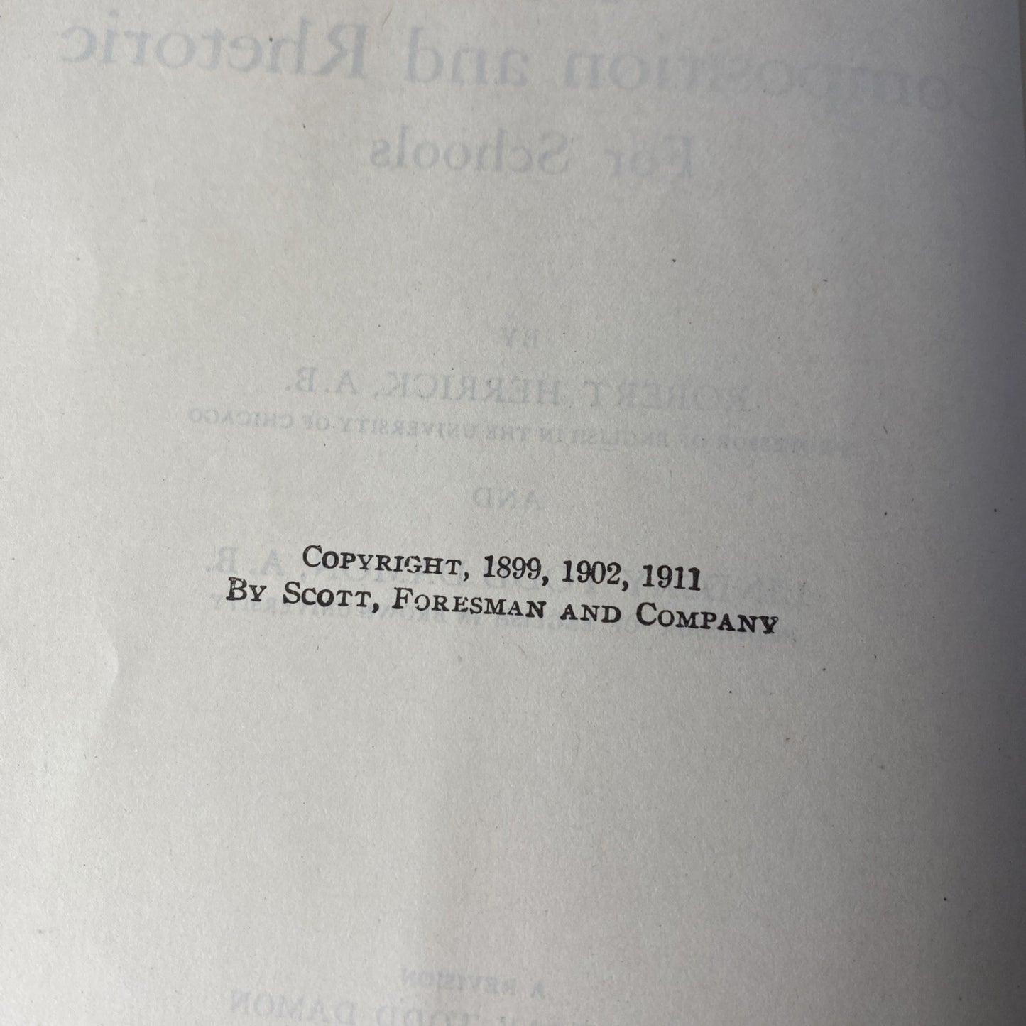 New Composition and Rhetoric Antique English Writing School Book 1911 Hardcover)