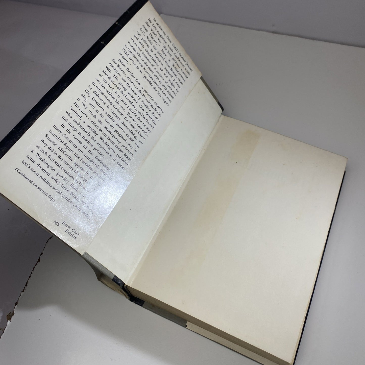 Washington, DC: A Novel by Gore Vidal Hardcover ~ Book Club Edition, 1967