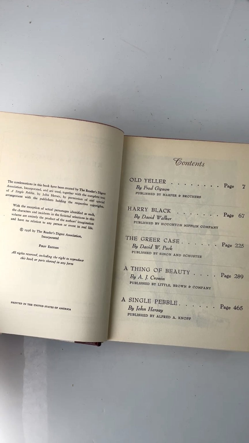 Reader's Digest Condensed Books 1956 Volume 3 First Edition Deluxe