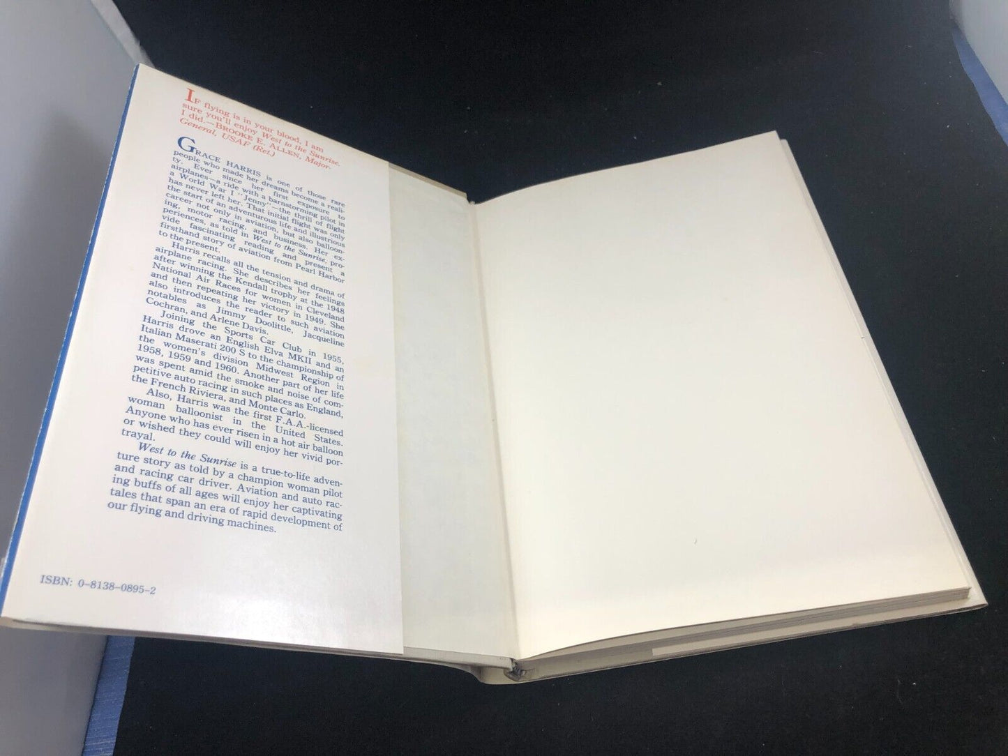 West to the Sunrise by Grace harris Hardcover with DJ 1st ed.