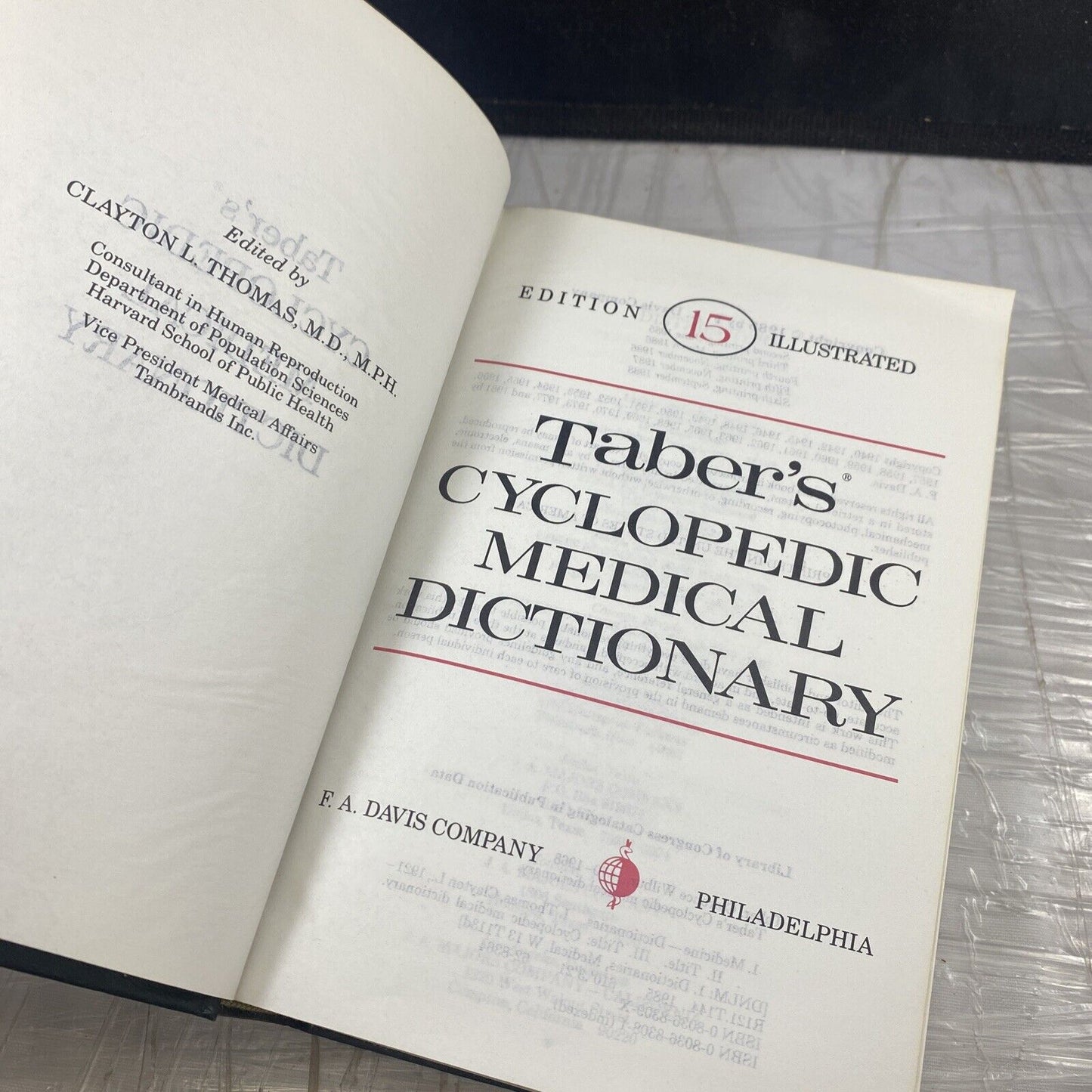 Taber's Cyclopedic Medical Dictionary - Vintage - Hardcover 15th Edition 1985