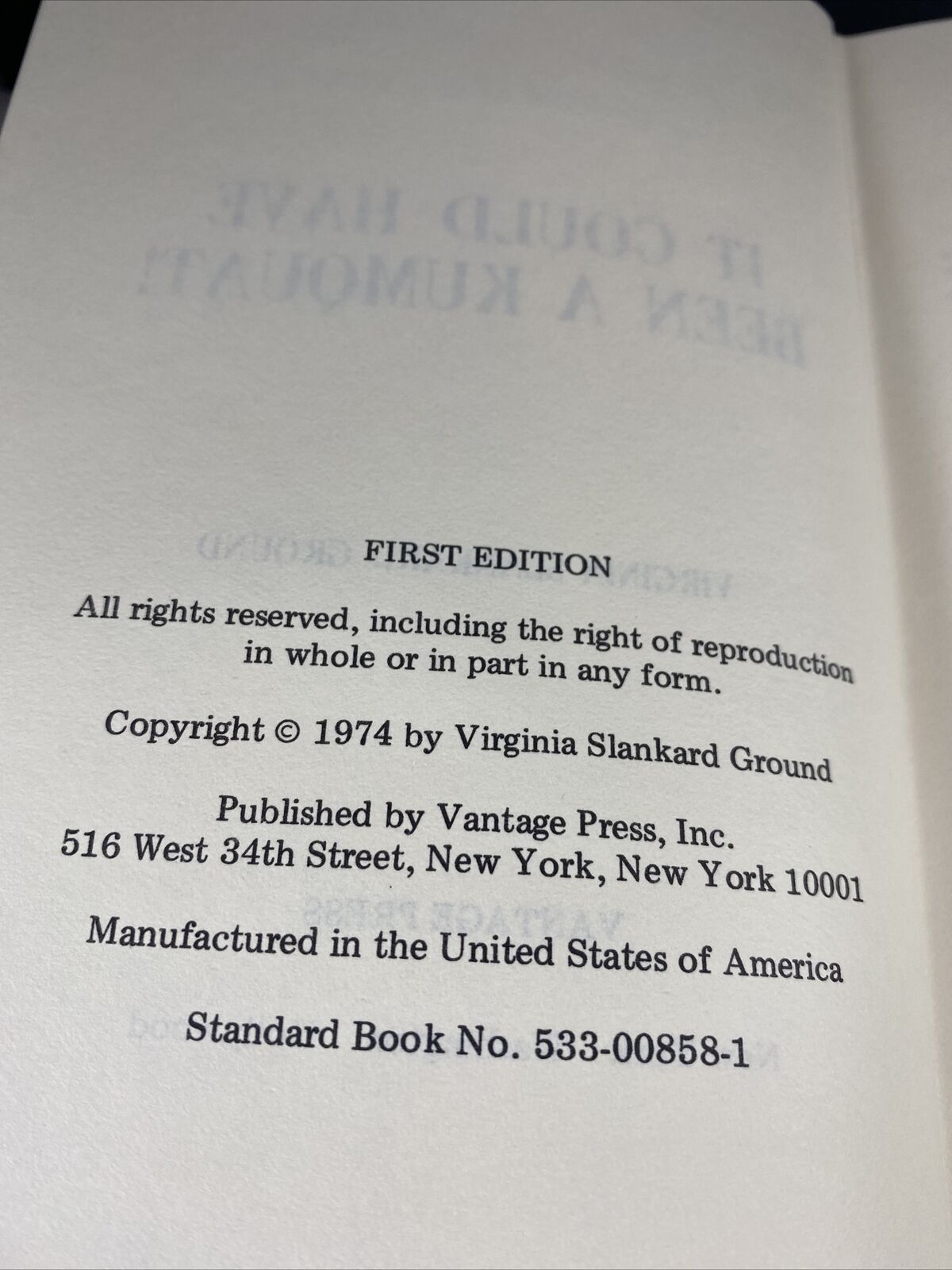 It Could Have Been A Kumquat! Virginia Ground Vintage 70s Rare First Ed Signed