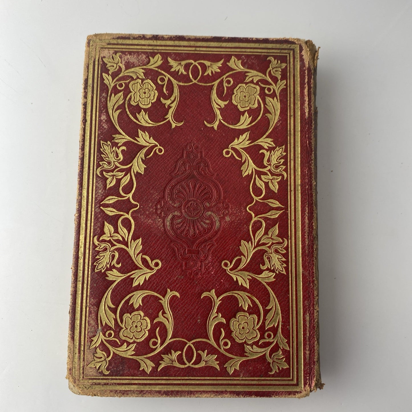 Antique Red Gilded Cover 1853 The Keepsake Of Friendship A Gift Book Hardcover
