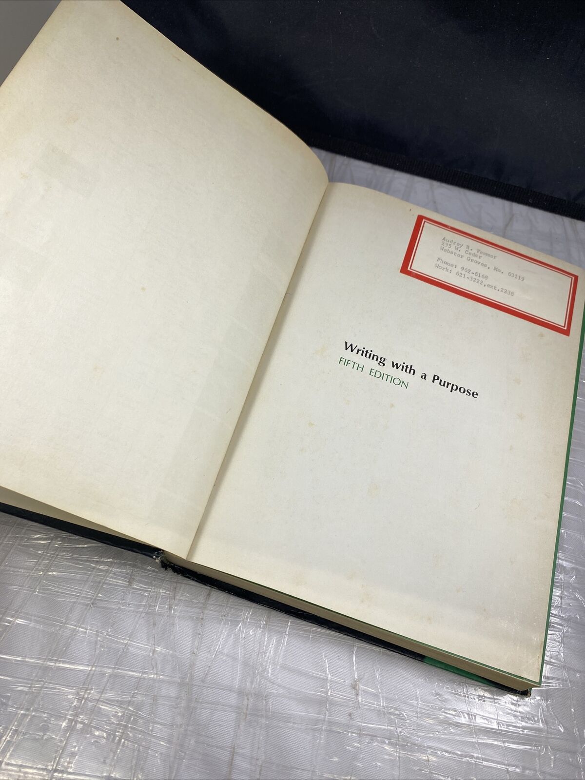 Writing with a Purpose Fifth Edition by James McCrimmon Vintage 70s Textbook