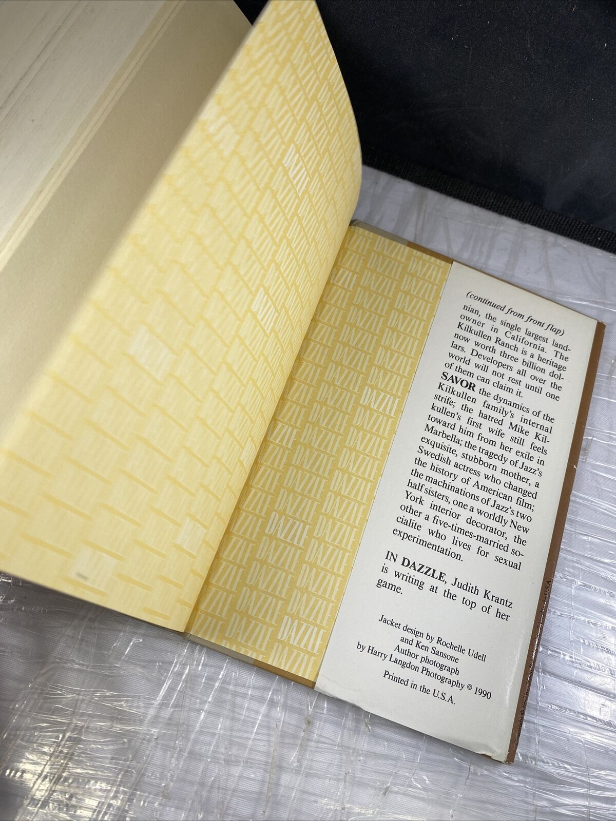 Judith Krantz Dazzle LARGE PRINT HB Hardcover w/Dust Jacket 1990 1st Edition
