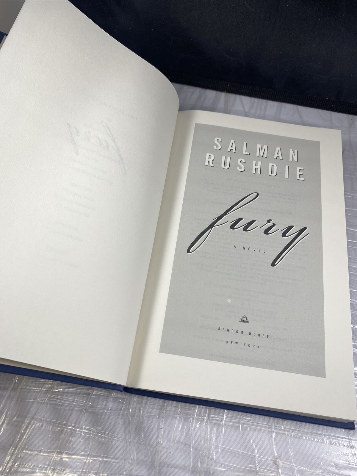 FURY: A NOVEL by SALMAN RUSHDIE Hardcover No Dust Jacket. Good