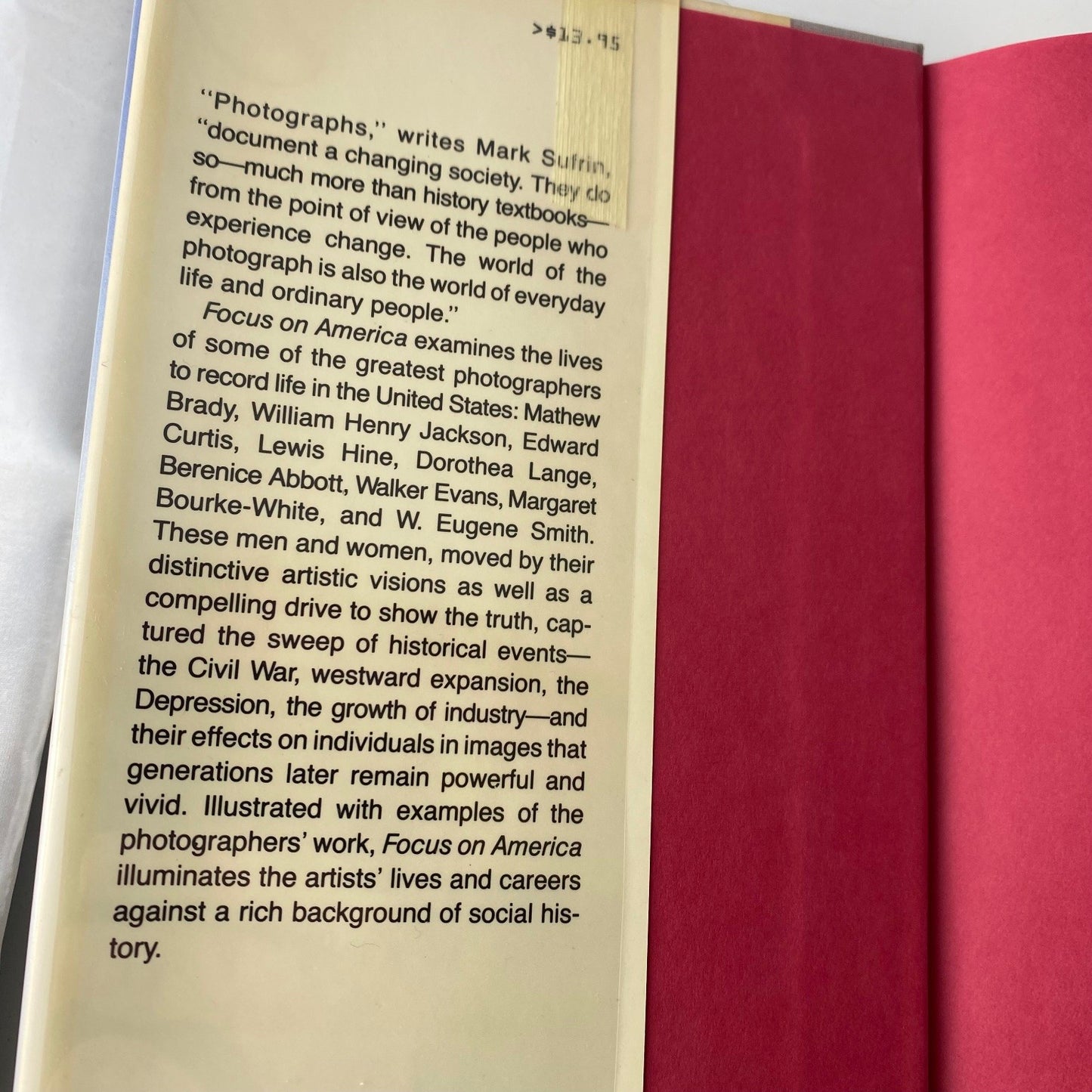 Camera Text Focus on America Mark Sufrin 1987 First Edition Photography Profiles