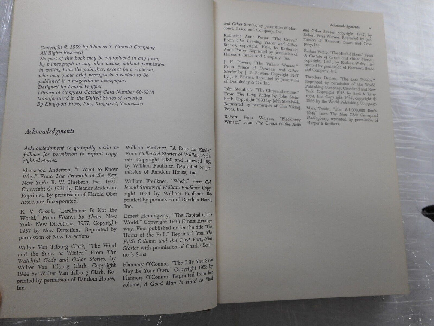 Crowell American Short Stories West Hardcover Book Vintage 1959 box15