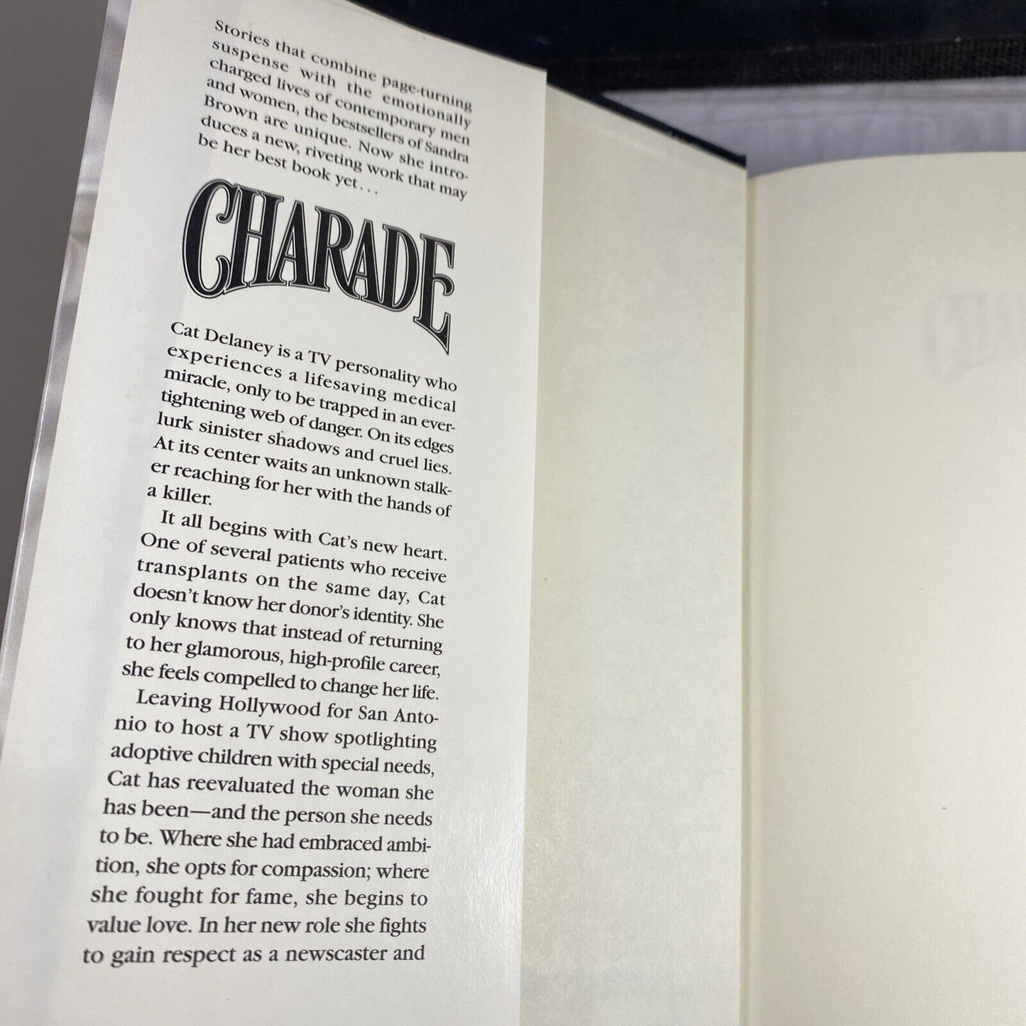 CHARADE: Romance Suspense Fiction Hardcover Book By Sandra Brown Book Club Ed.