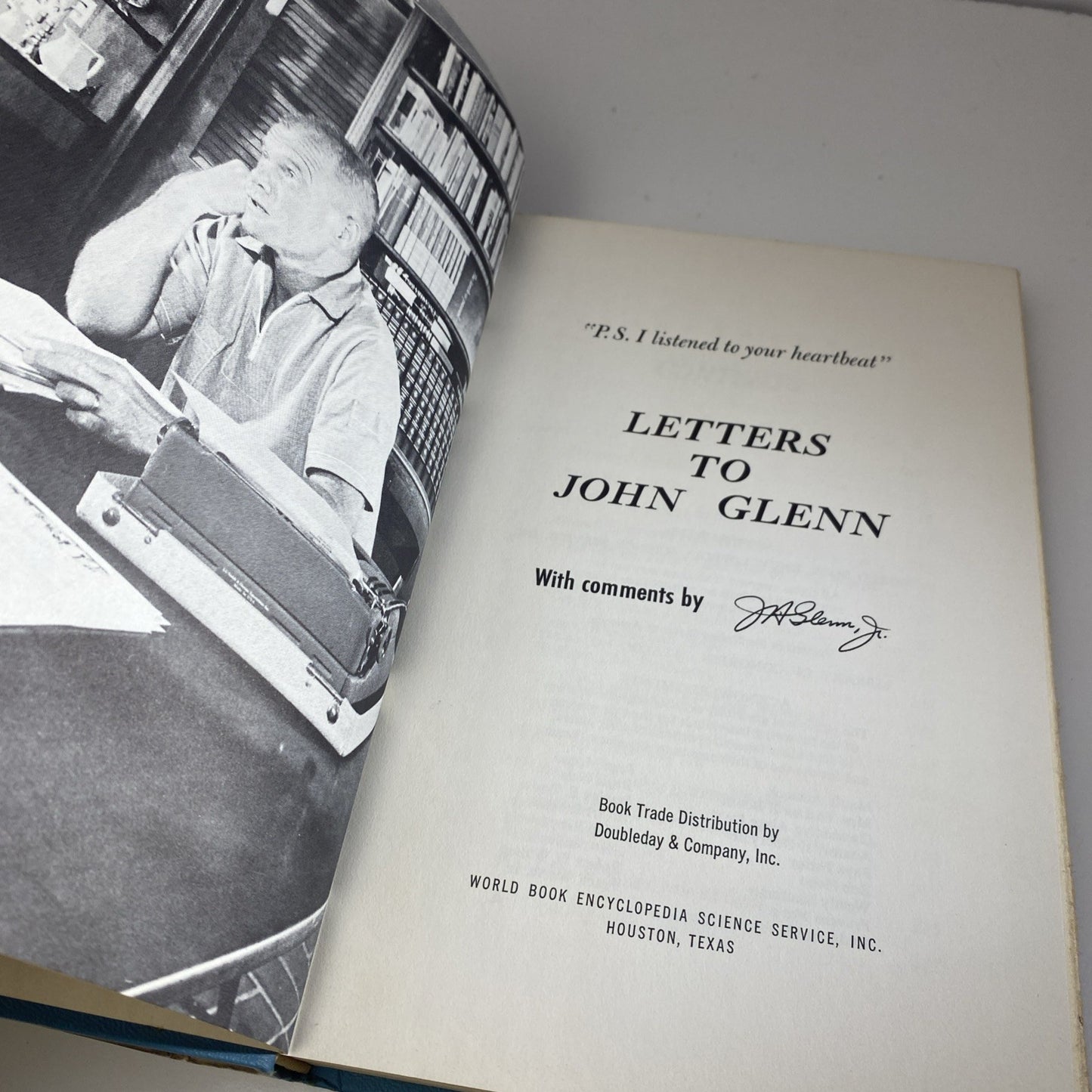 Letters To John Glenn World Book 1964 P. S. I Listened To Your Heartbeat