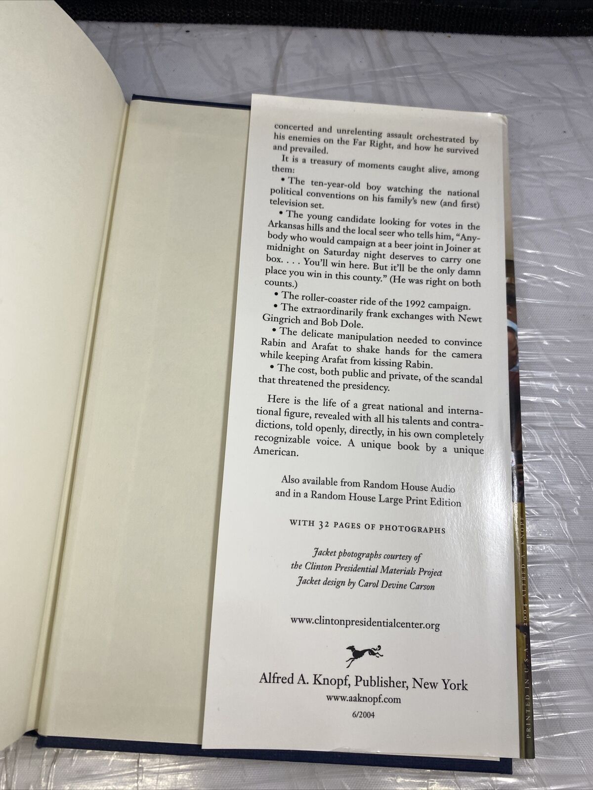 My Life by Bill Clinton - Hardcover First Edition- Very Good Autobiography