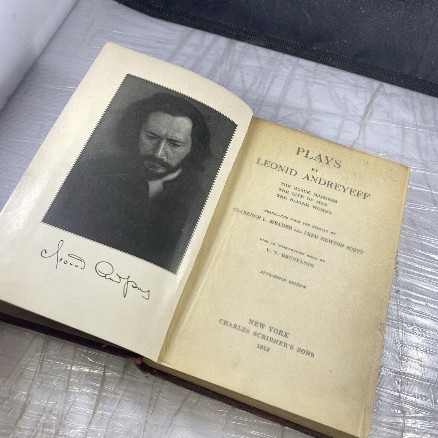 PLAYS OF LEONID ANDEYEFF Meader Scott Scribner 1915 1st Ed Unique Ex Lib Rebind