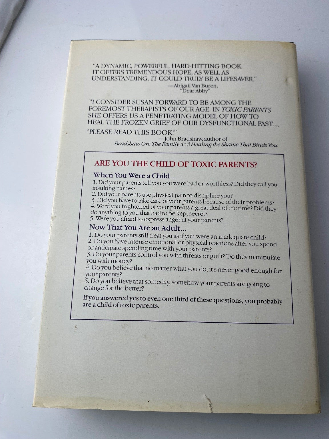 Toxic Parents Susan Forward 1989 First Edition Psychology Bantam