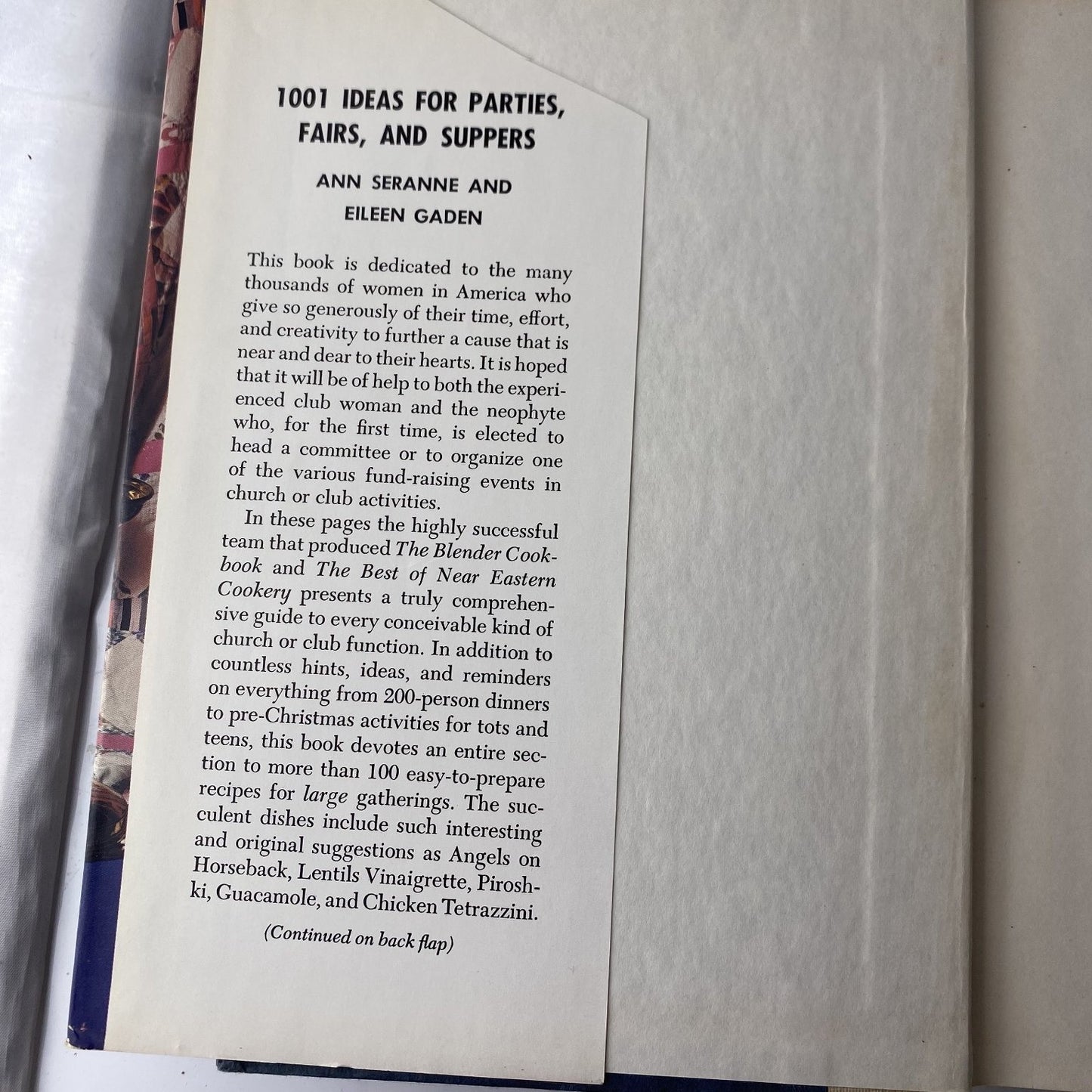 1001 Ideas for Parties Fairs and Suppers Seranne Gaden 1964 Doubleday