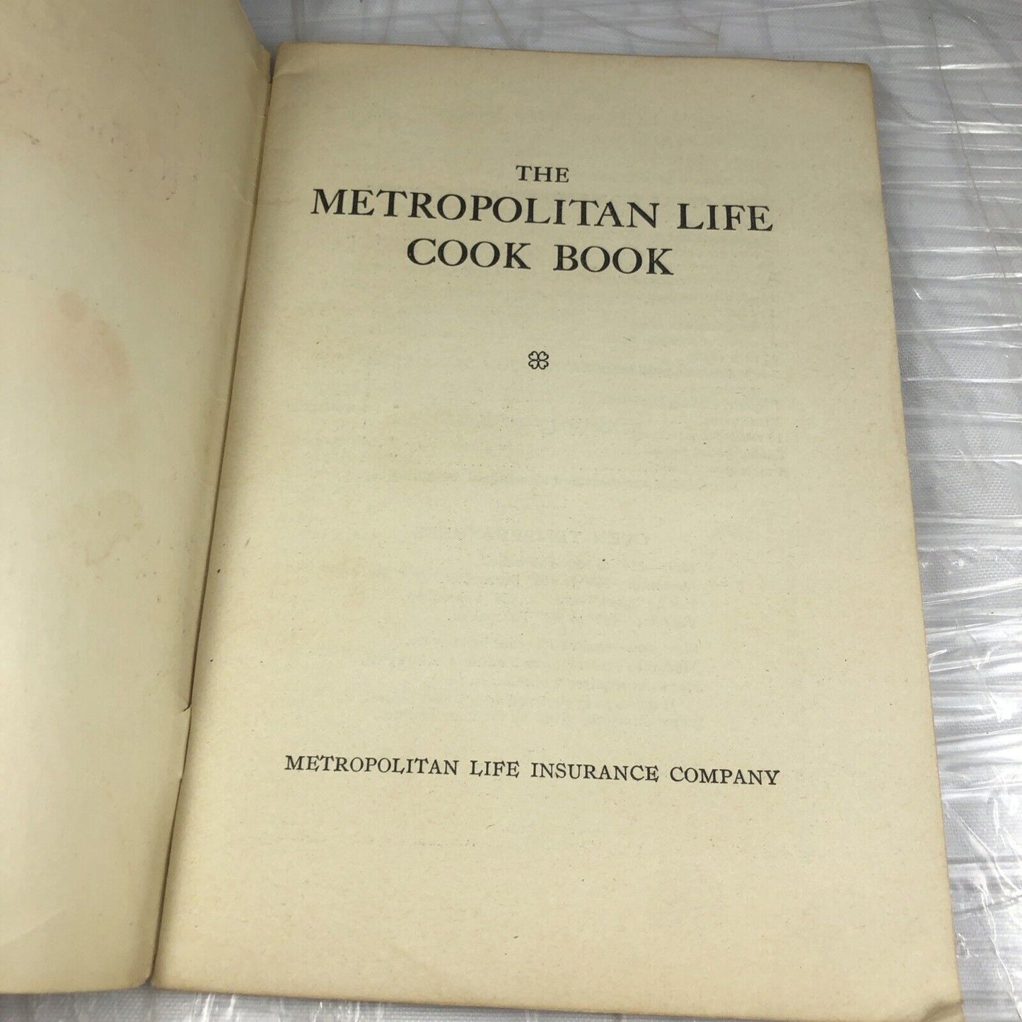 Metropolitan Cook Book, Vintage Metro Life Insurance Recipe Booklet