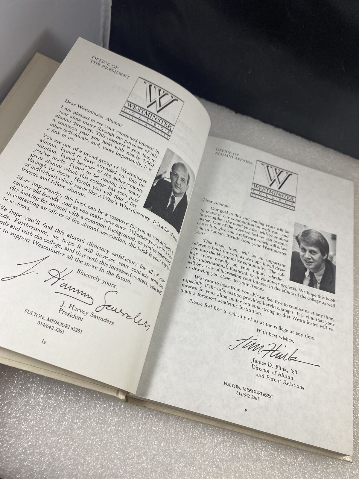 1986 westminster college alumni directory book Vintage 80s Fulton Missouri