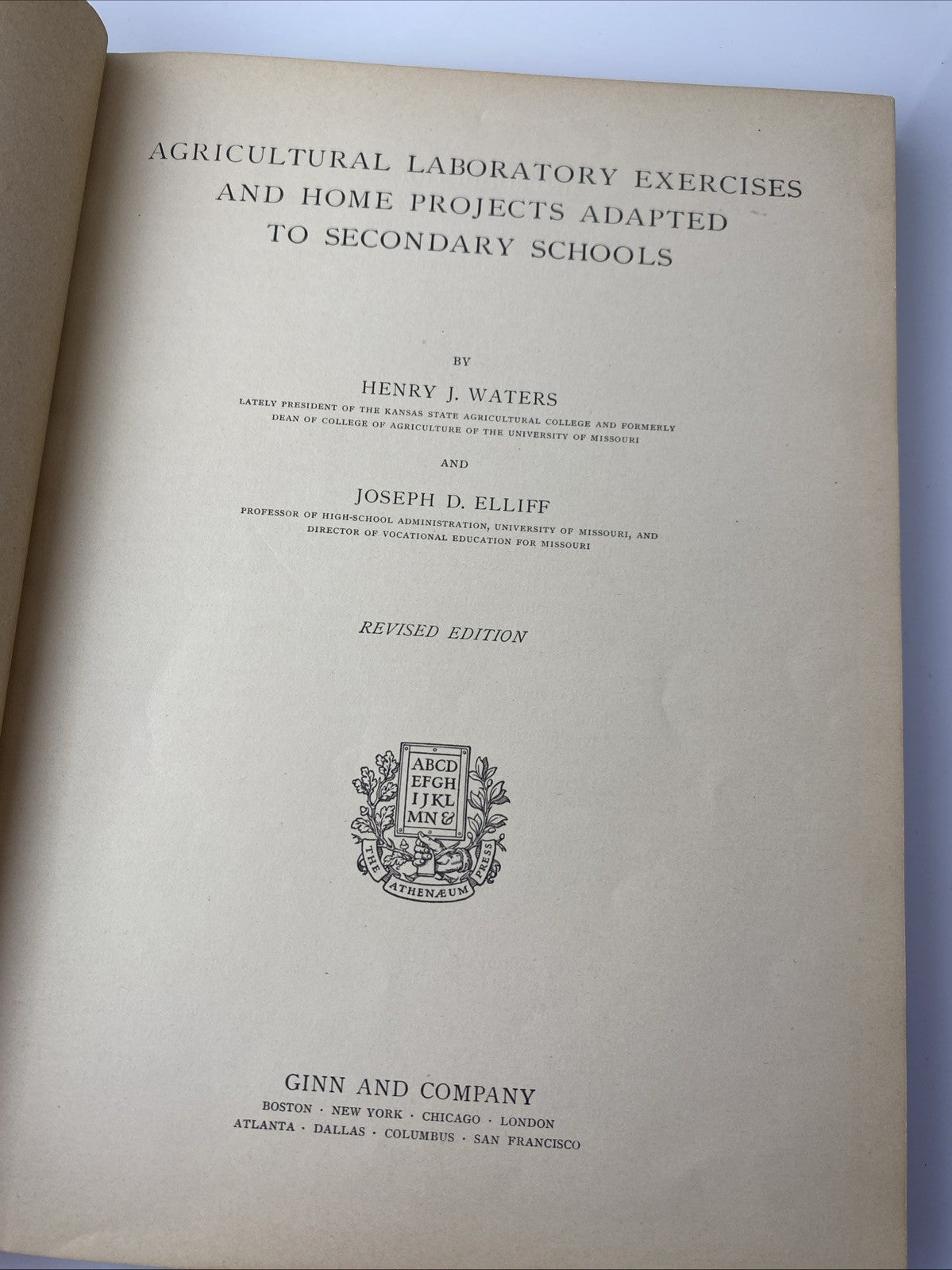 Agricultural Laboratory Exercises Home Projects- Waters / Elliff- 1920s textbook