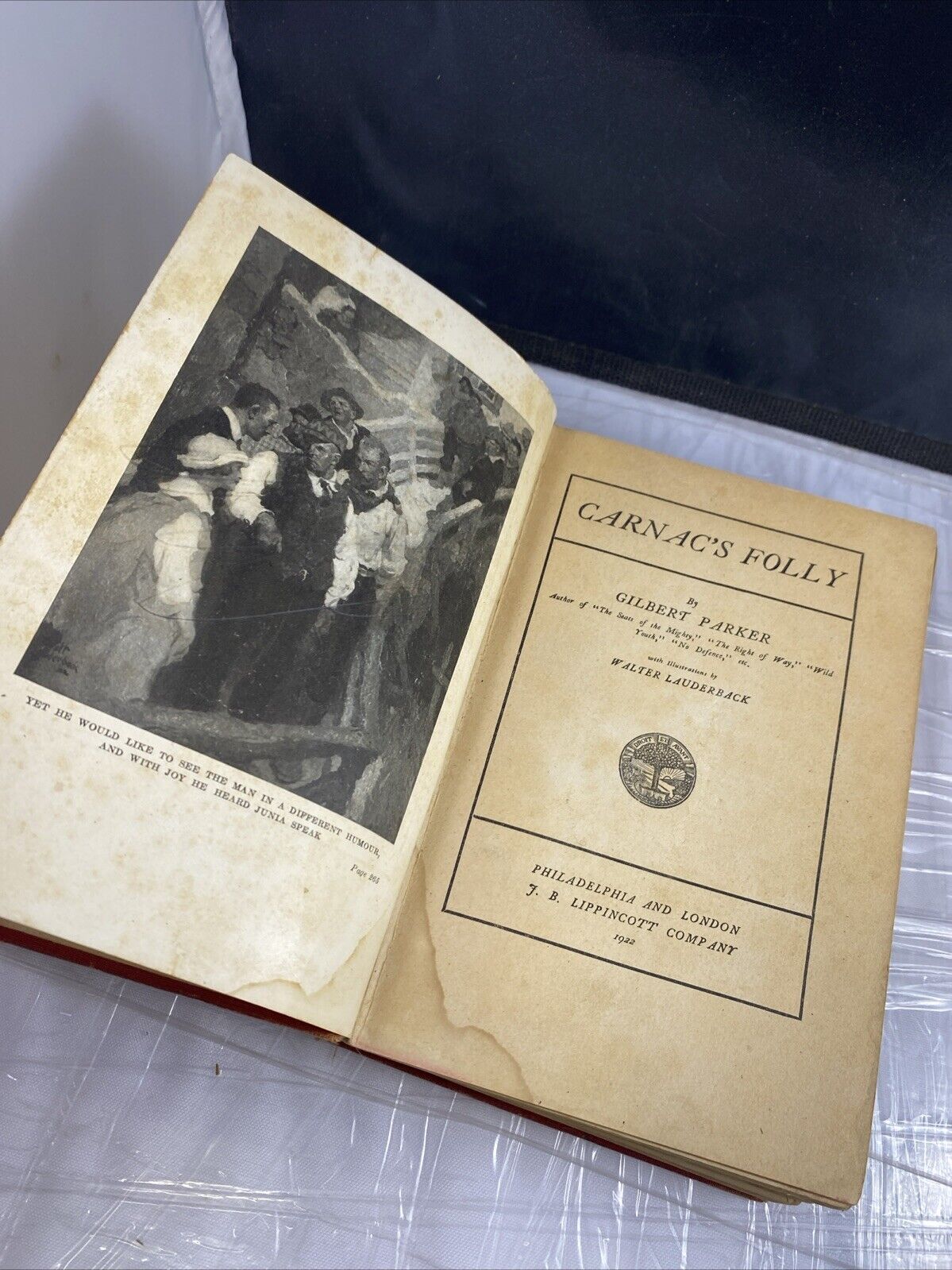 1922 Gilbert Parker CARNAC'S FOLLY Late 1800's Canada Novel Antique Travel Story