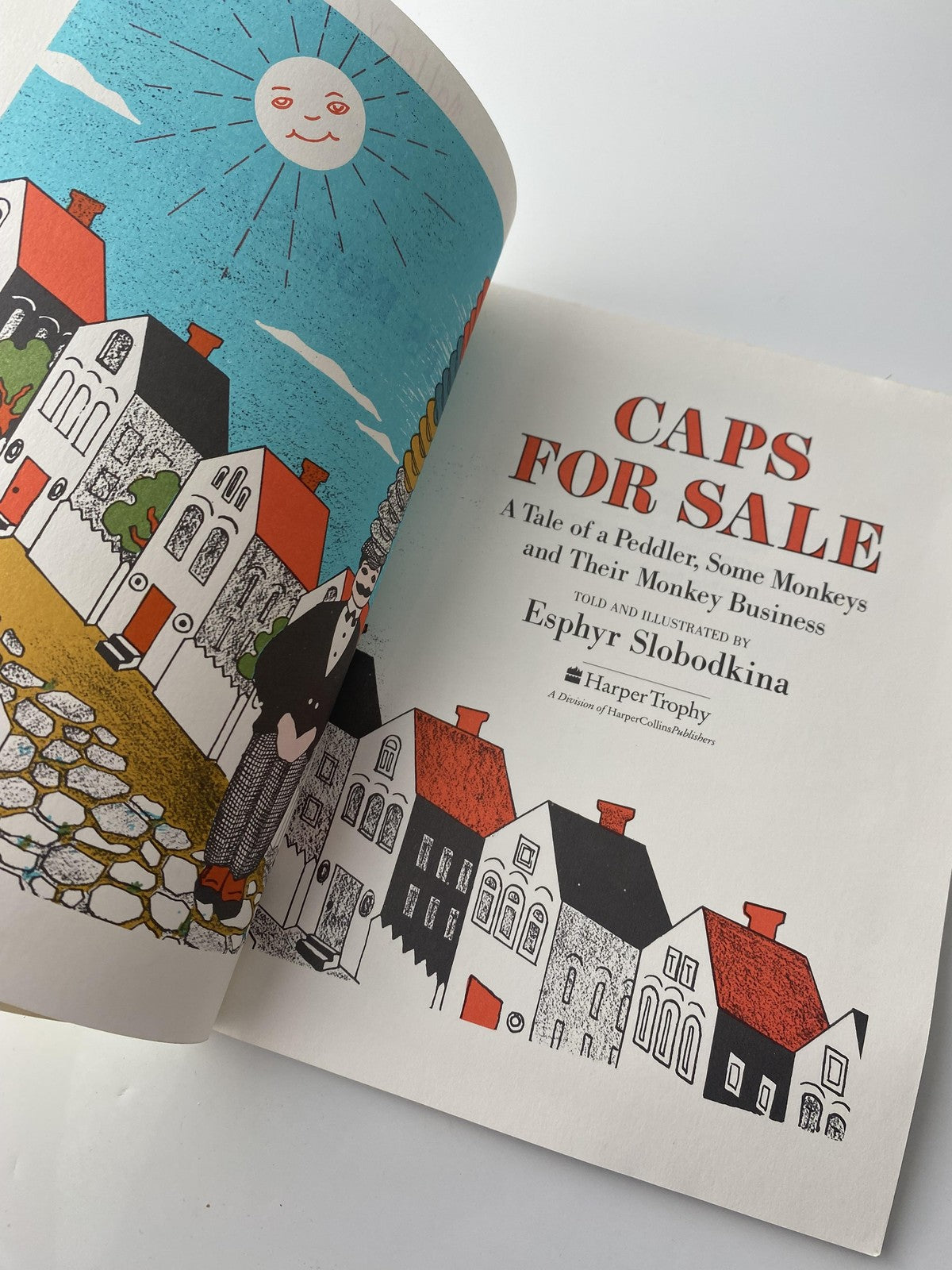 Vintage Caps For Sale Esphyr Slobodkina Children’s Book Softcover 1987 Reading R