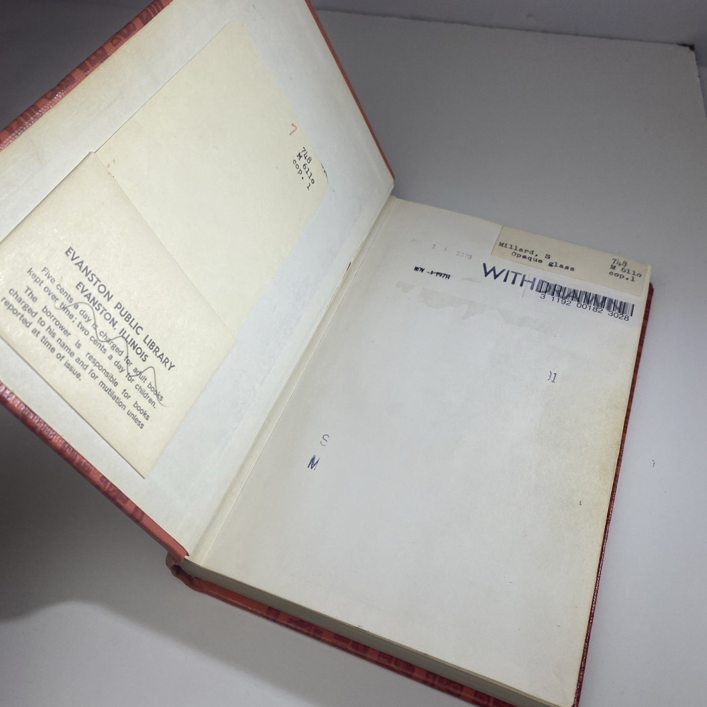 Opaque Glass by S T Millard 1953 Hardcover Vintage Rebound Antique Collecting