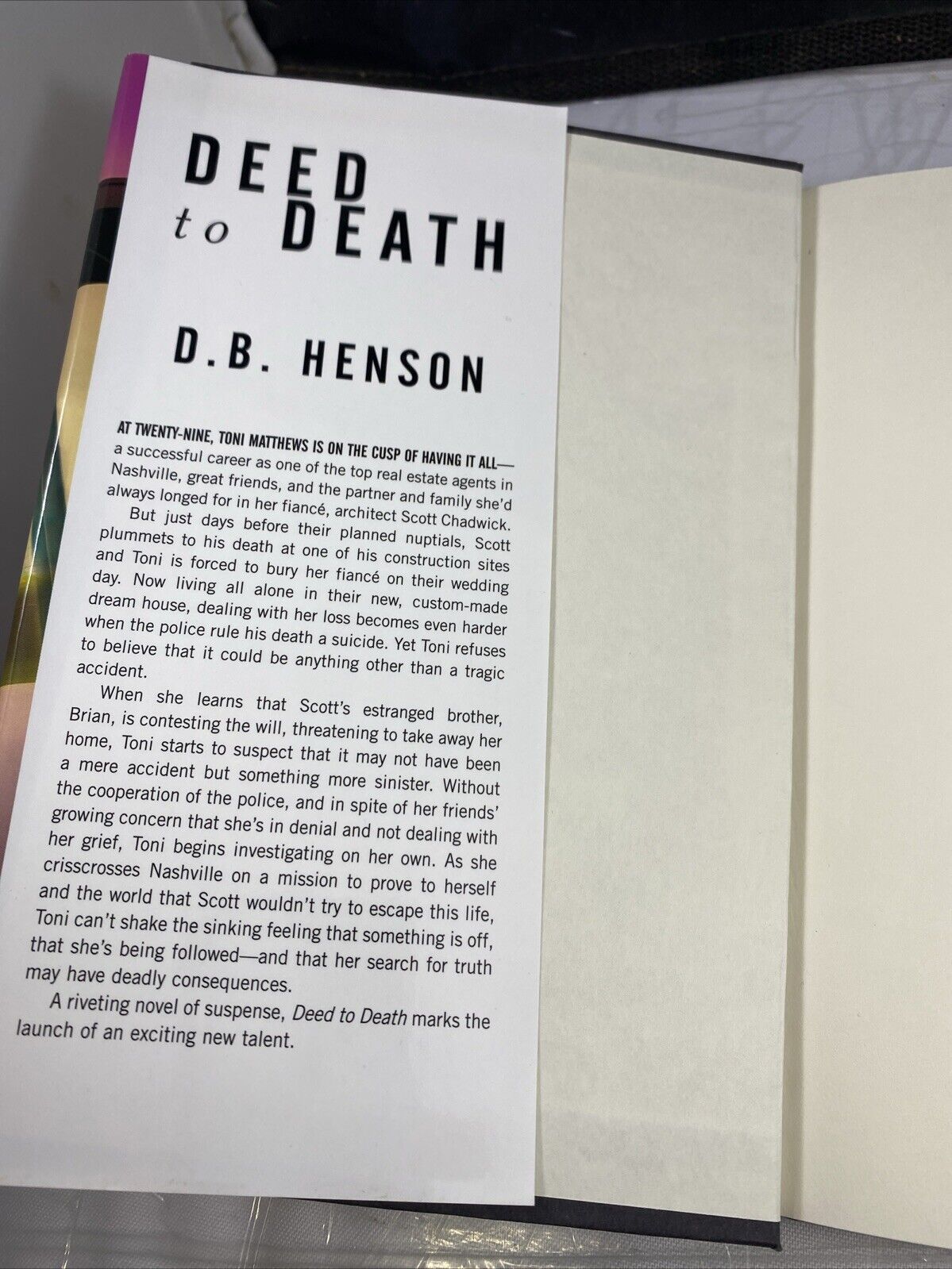 Deed to Death by D.B. Henson Hardcover 2011 VERY GOOD Book Club Ed.